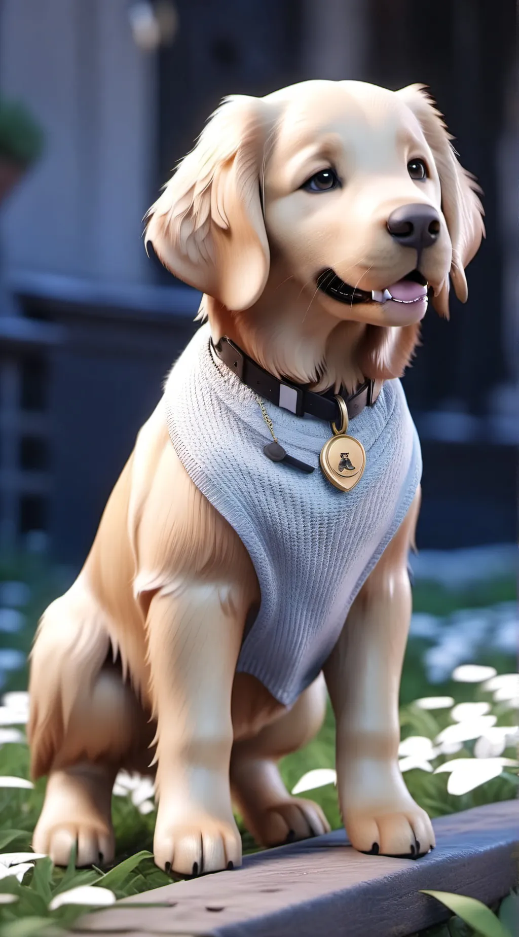 ai character: golden  background