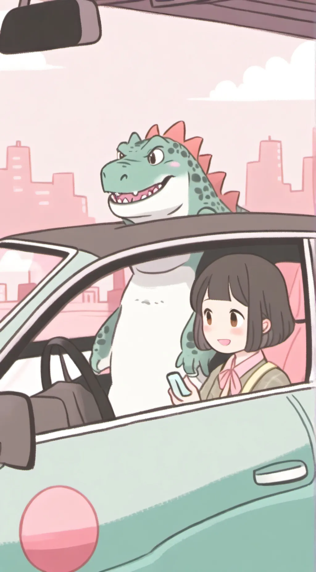 ai character: Kaiju Road Trip background