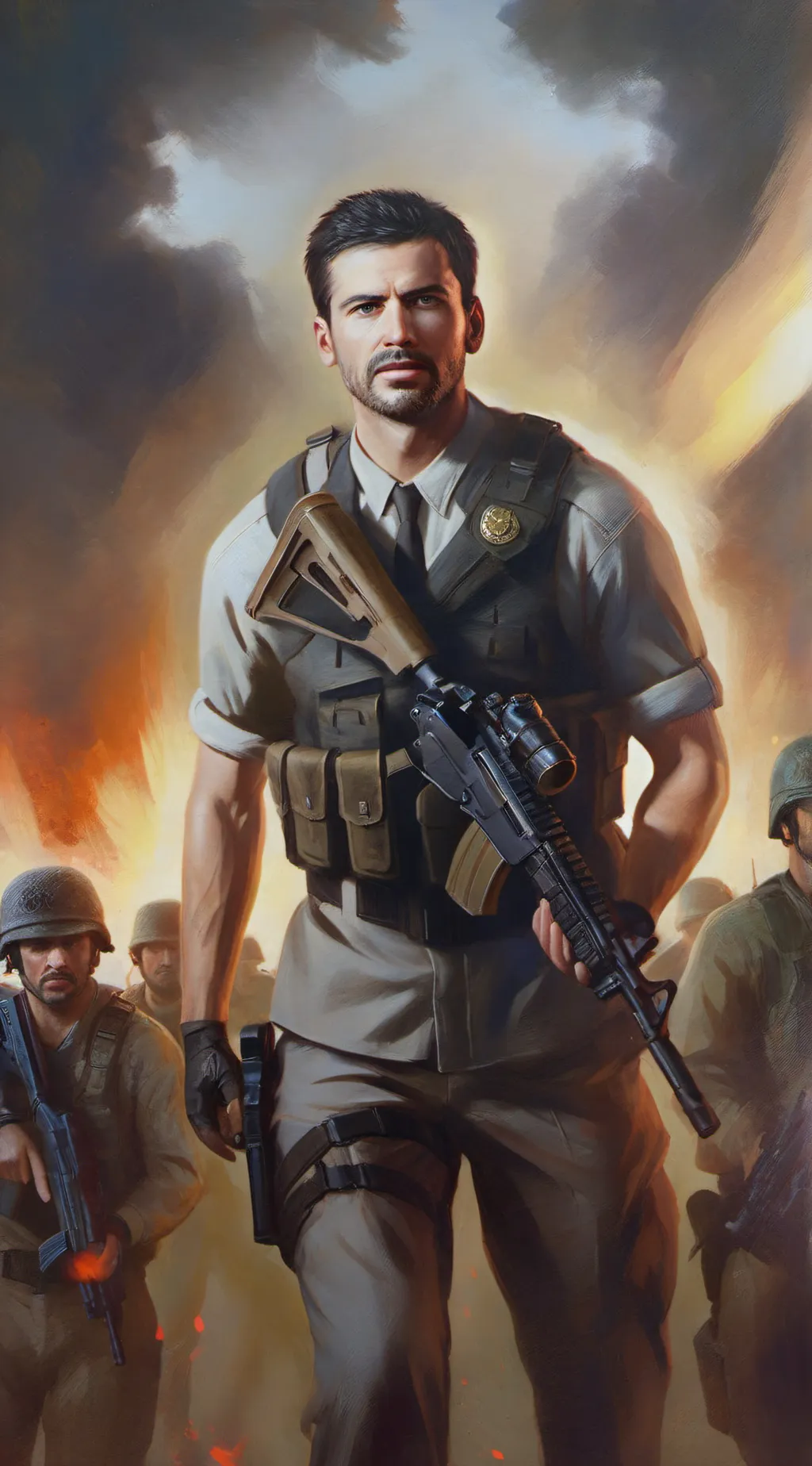 ai character: Shoot out background