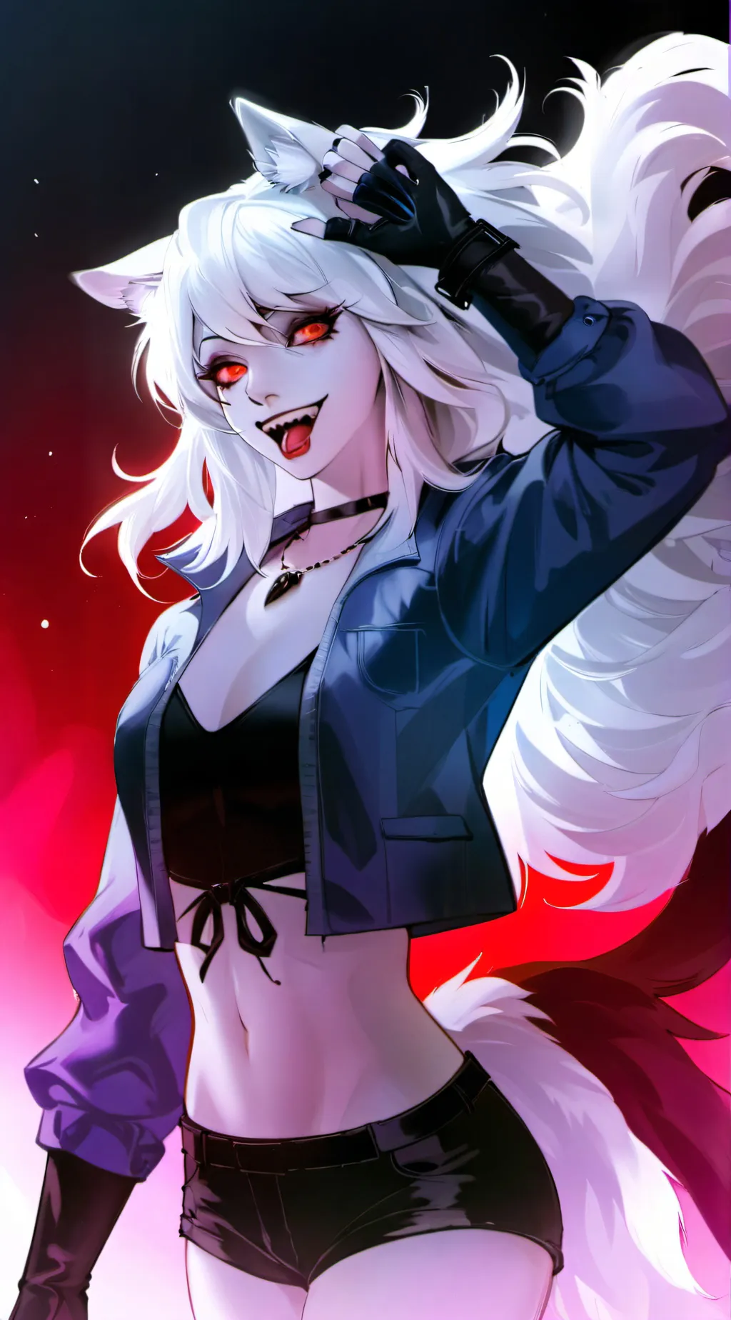 ai character: Loona wolf  background