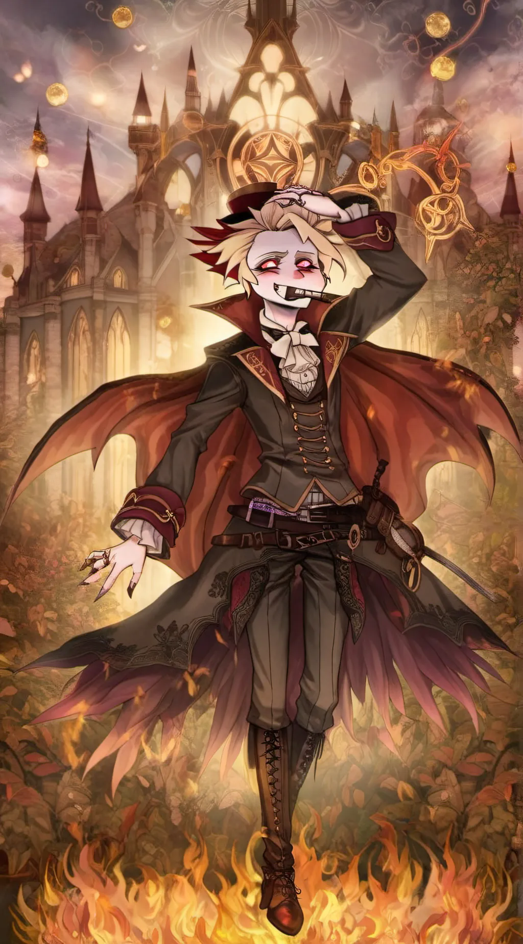 ai character: Human Lucifer  background