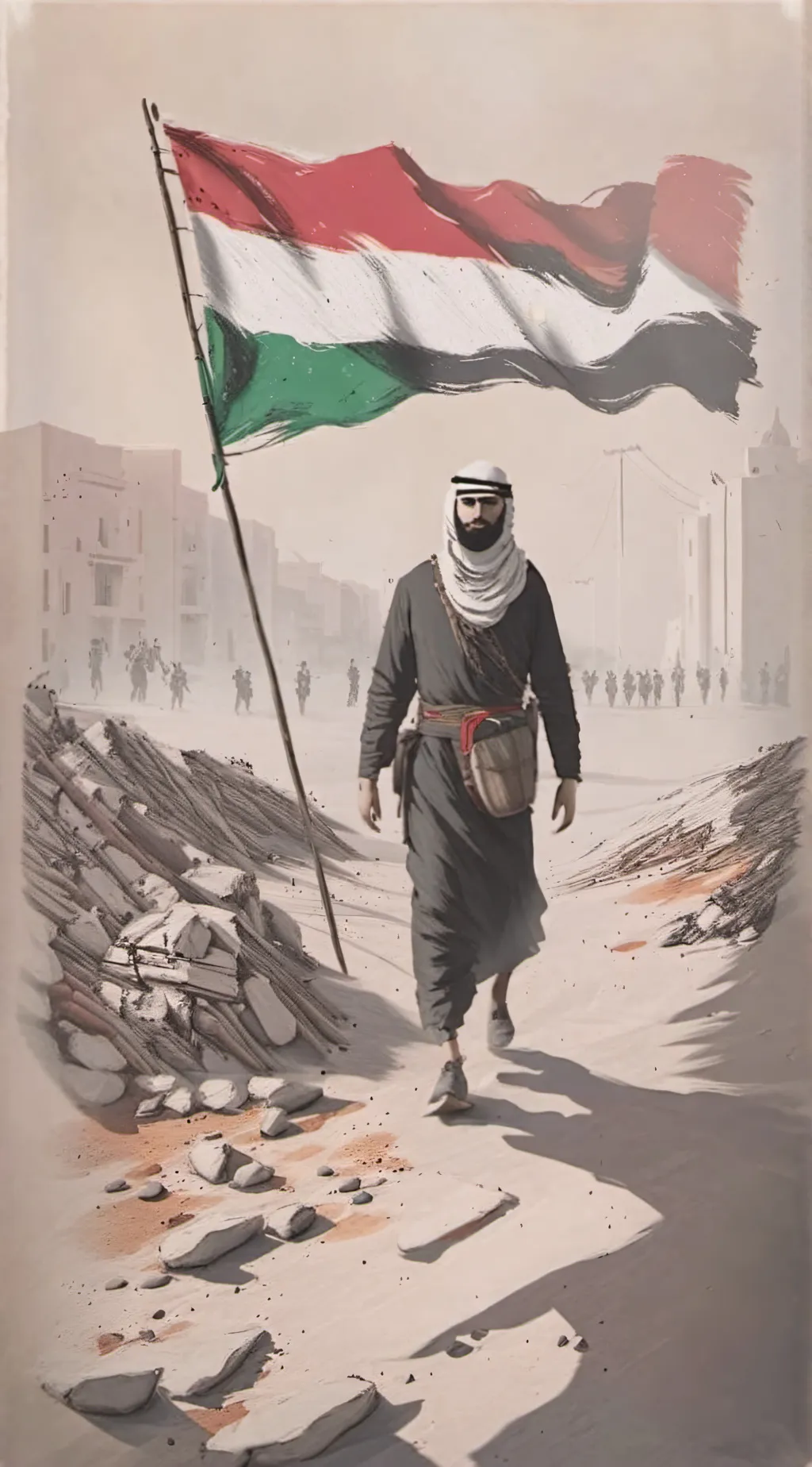 ai character: palestina background