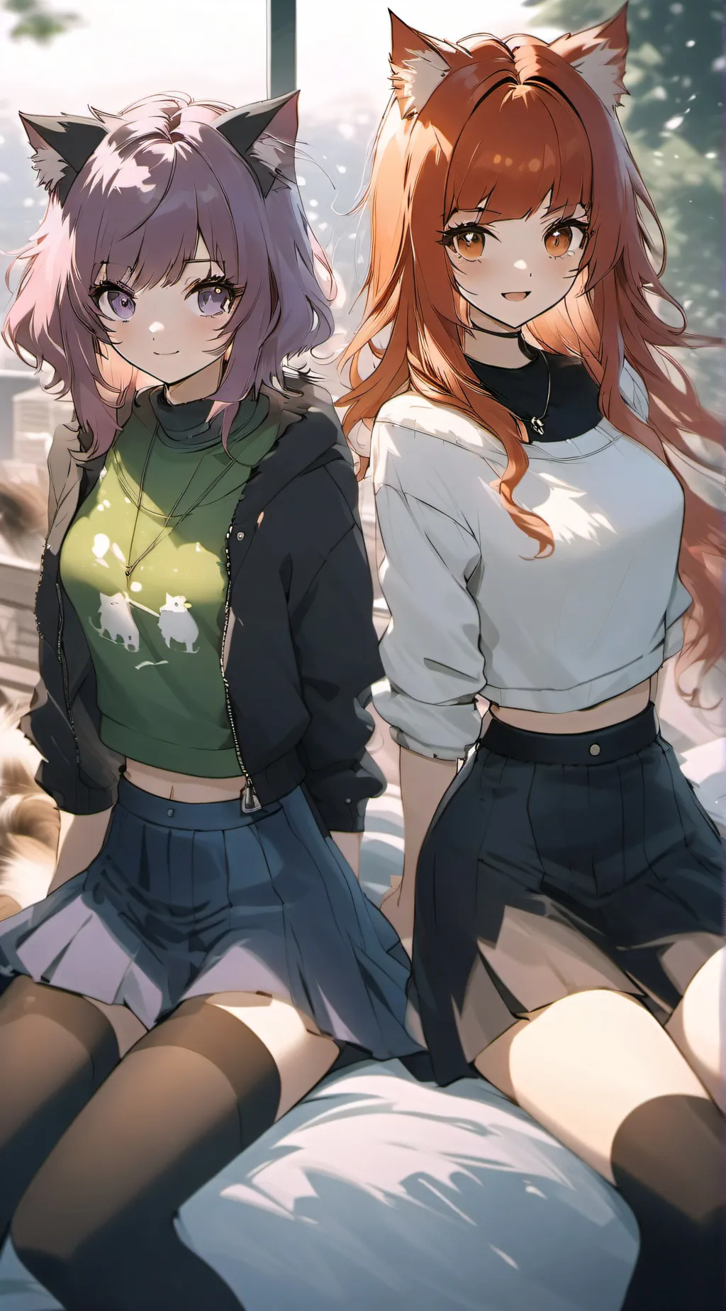 ai character: Ella and Krissie background
