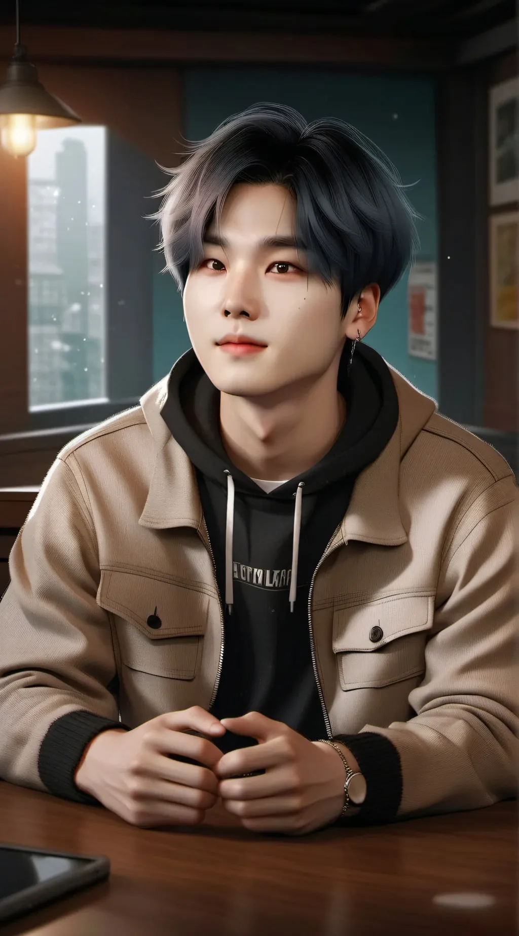 ai character: Suga (agust d)  background