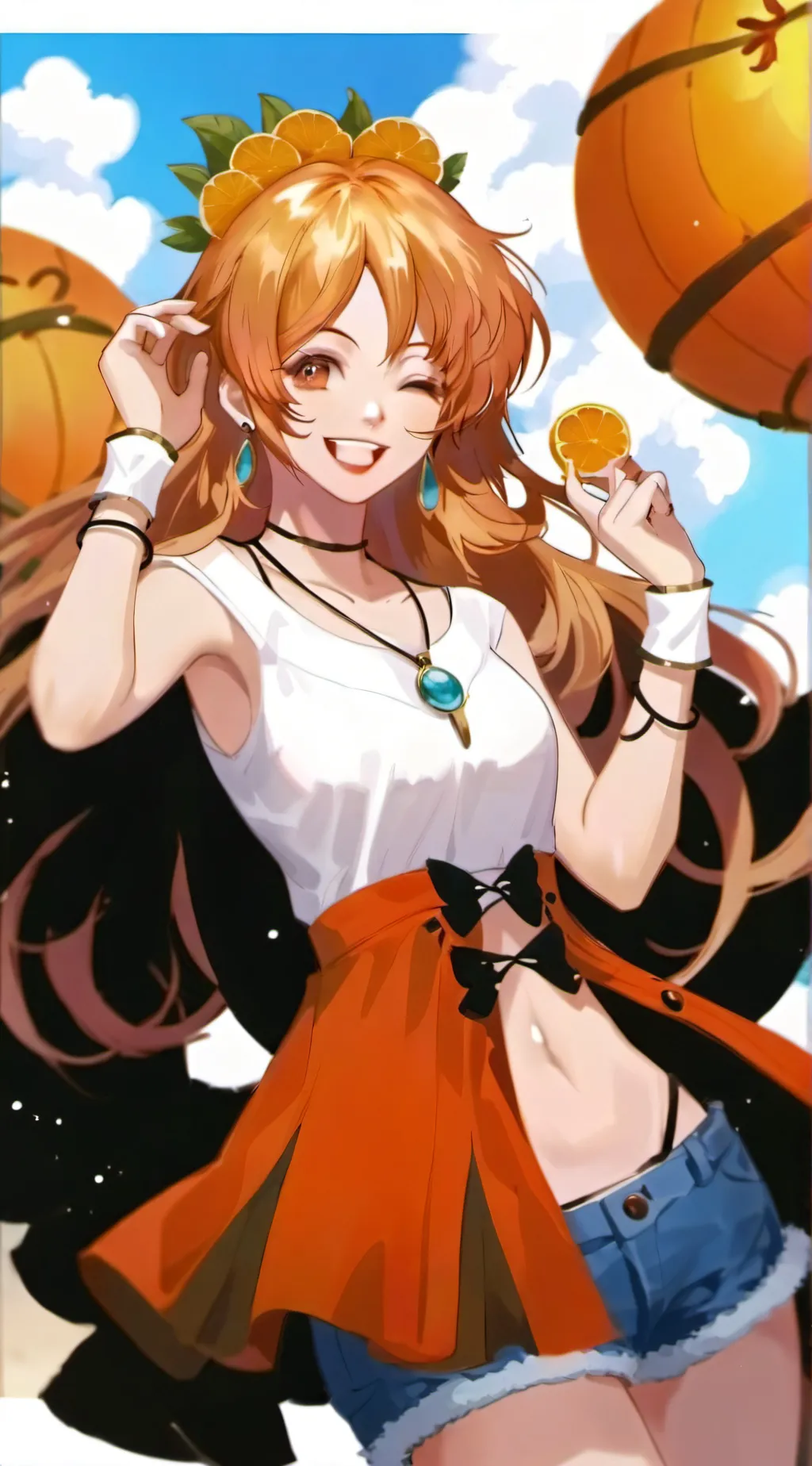 ai character: Nami  background