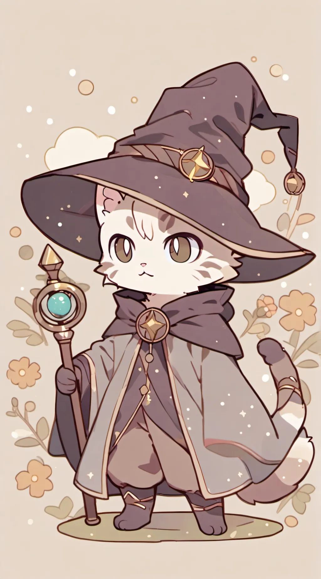 ai character: Wizard Cat  background
