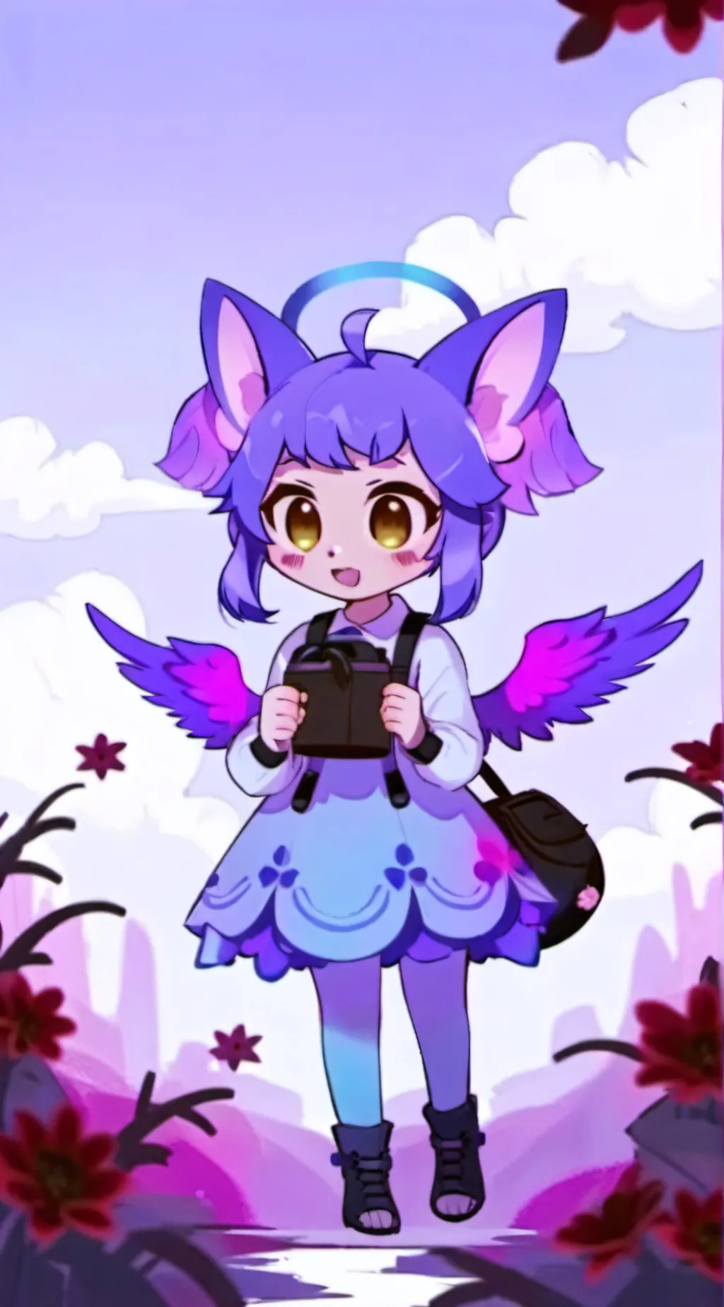 ai character: Dogday catnap baby background