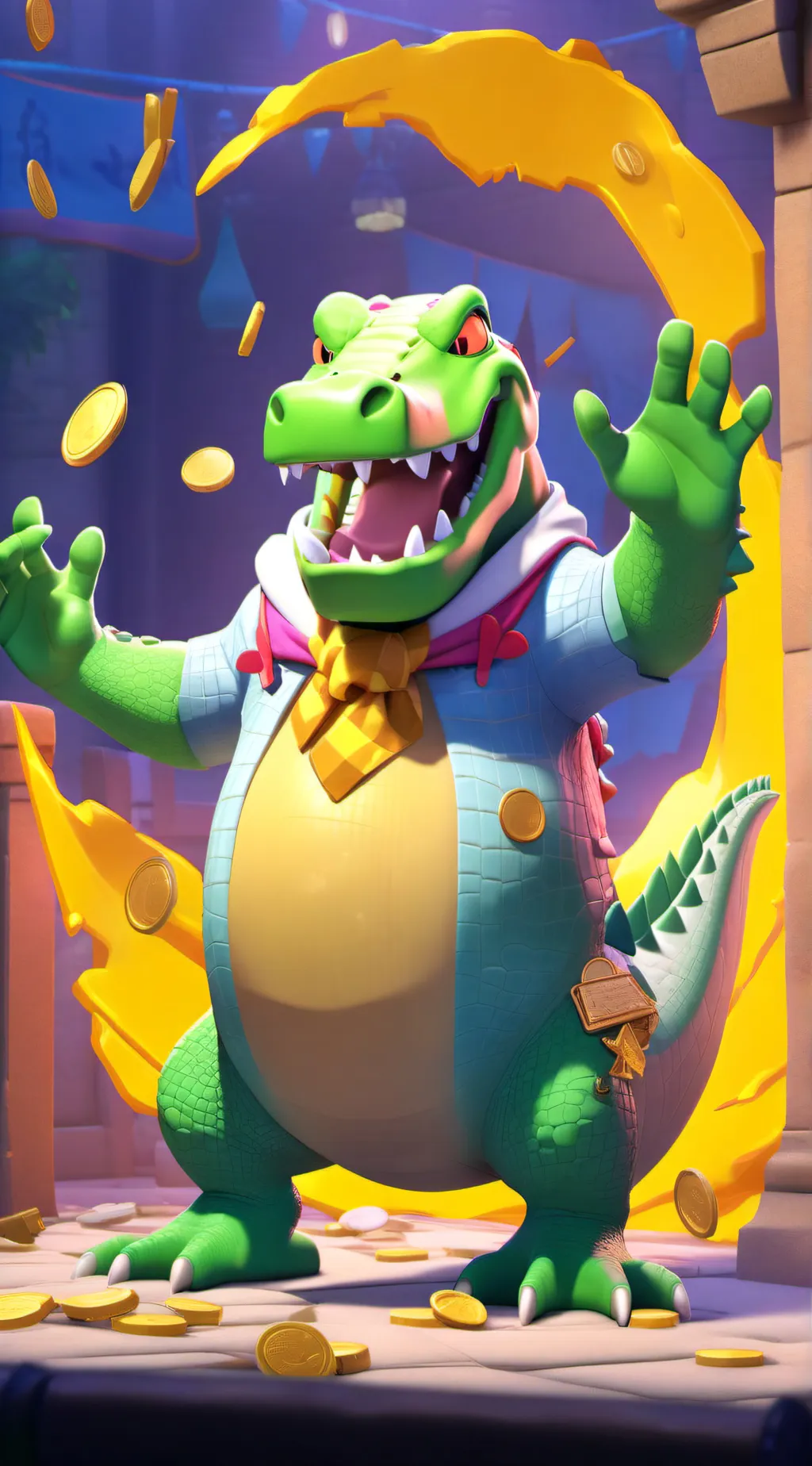 ai character: money beggar background
