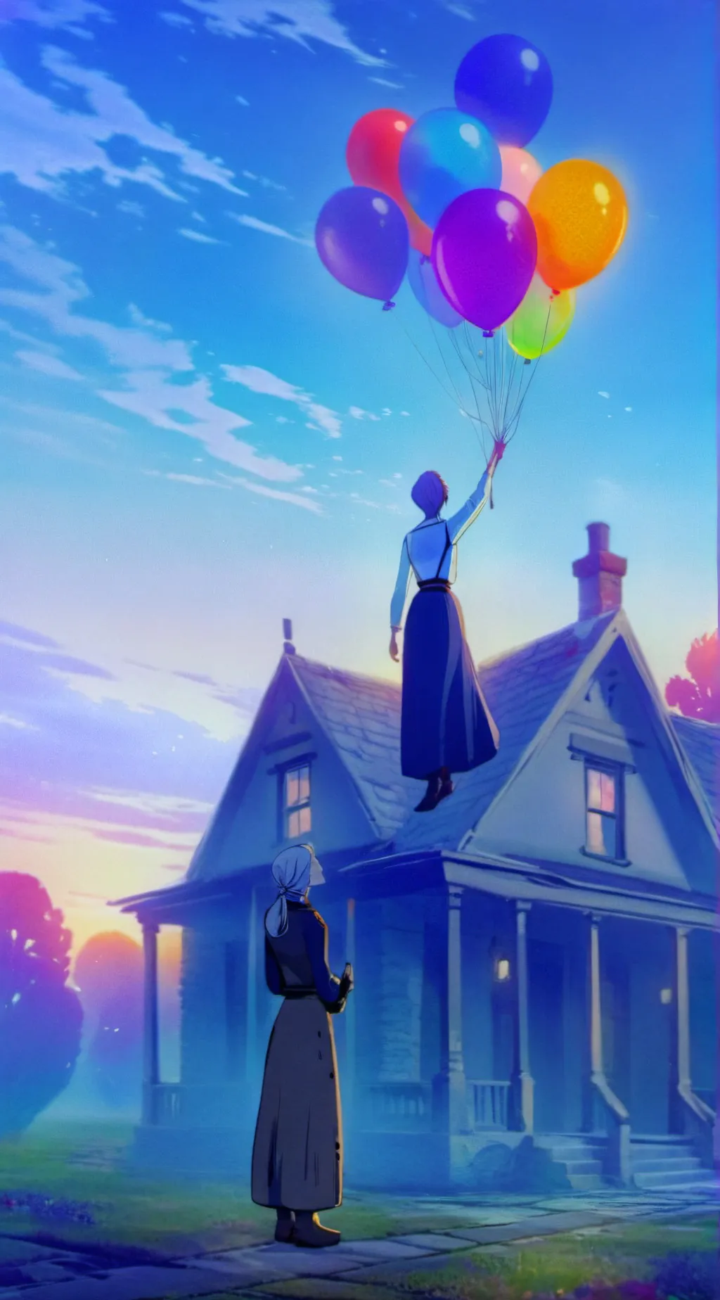 ai character: up flying house  background