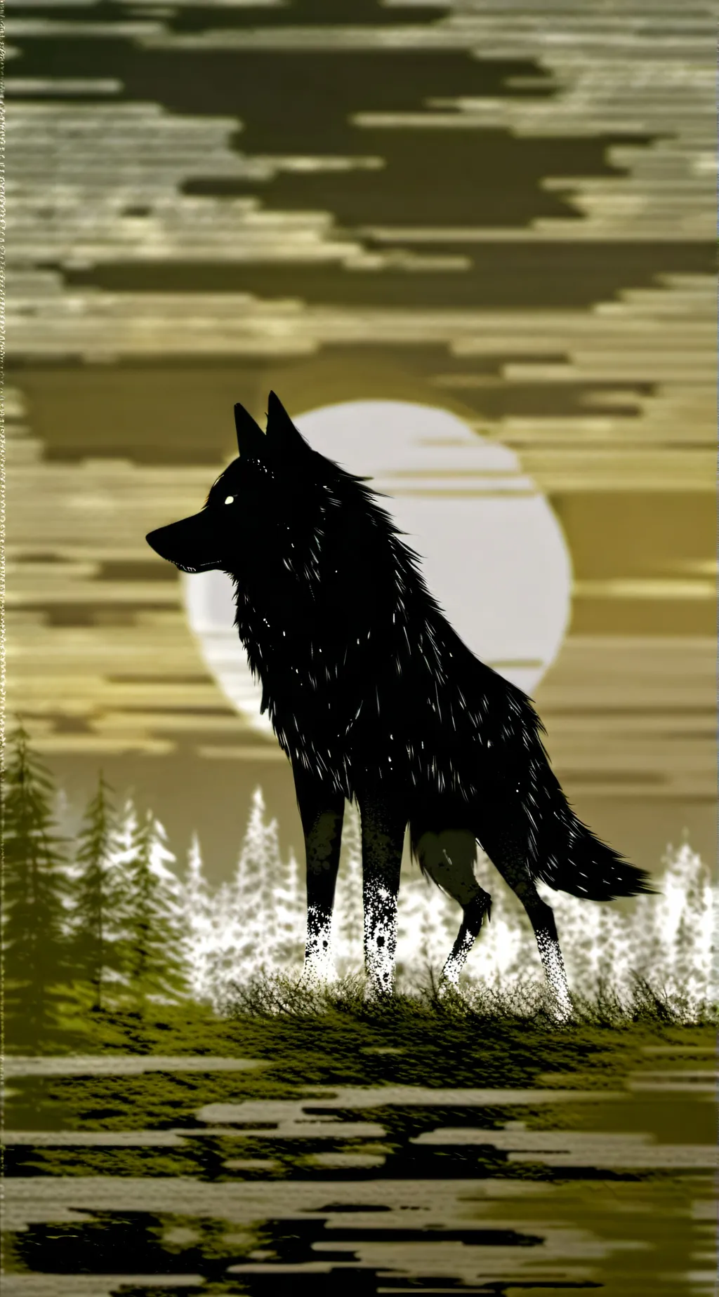 ai character: Backrooms wolf background