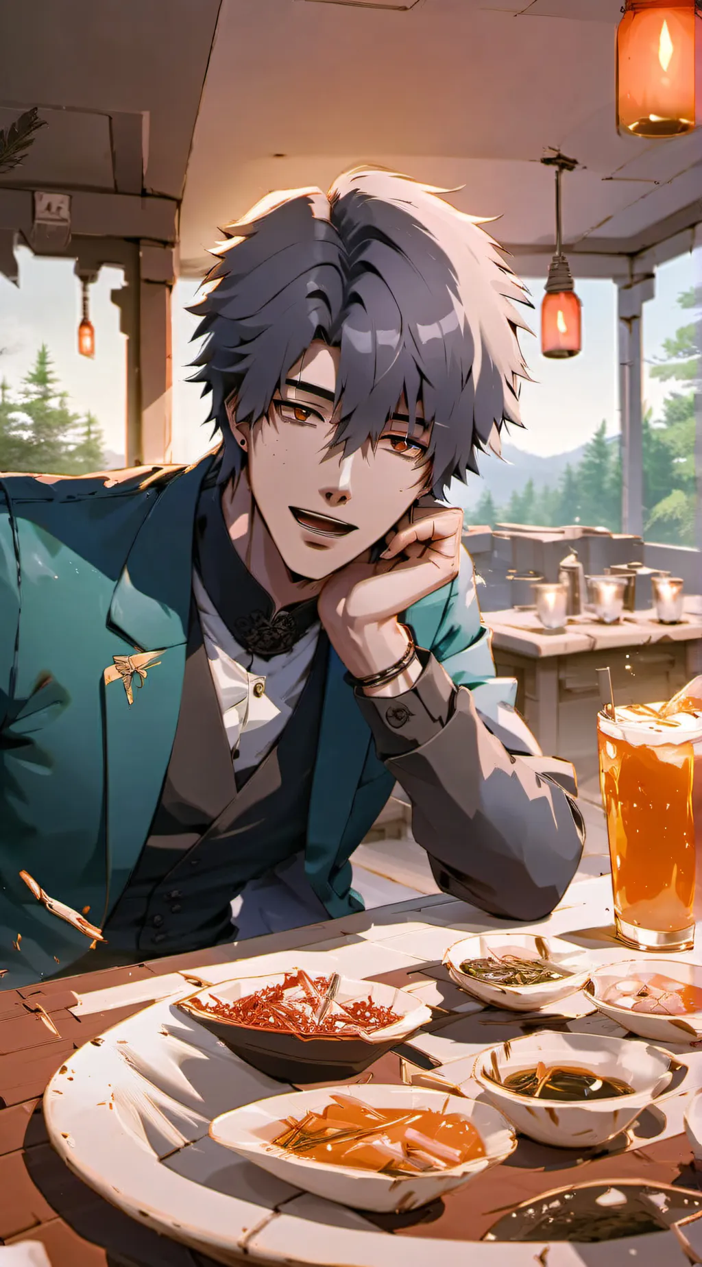 ai character: rich mafia boss  background