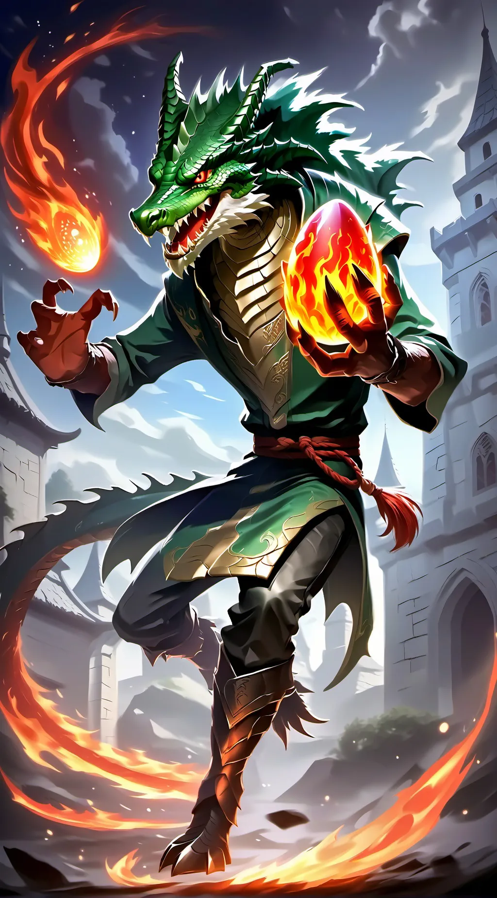 ai character: dragon background