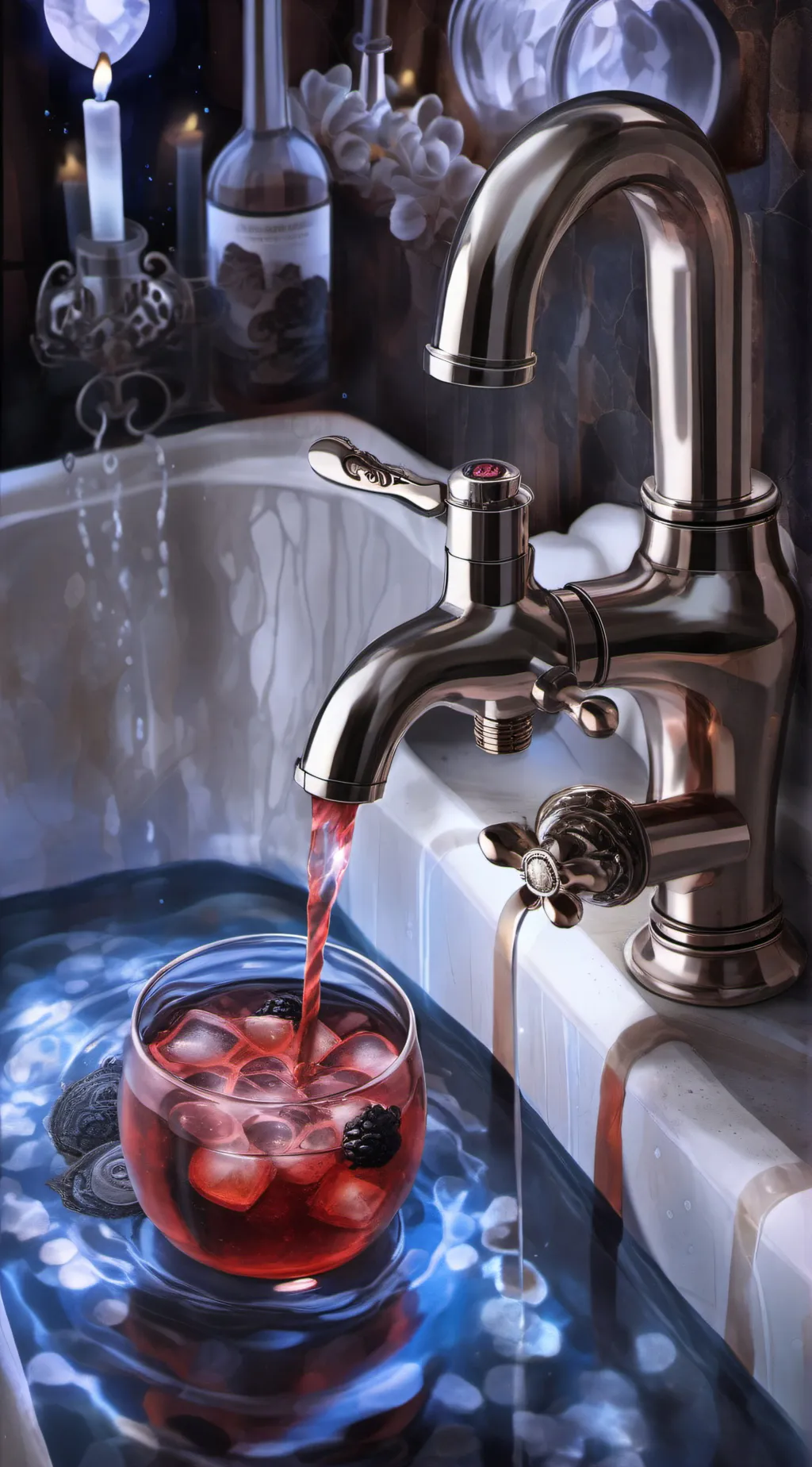 ai character: water tap background