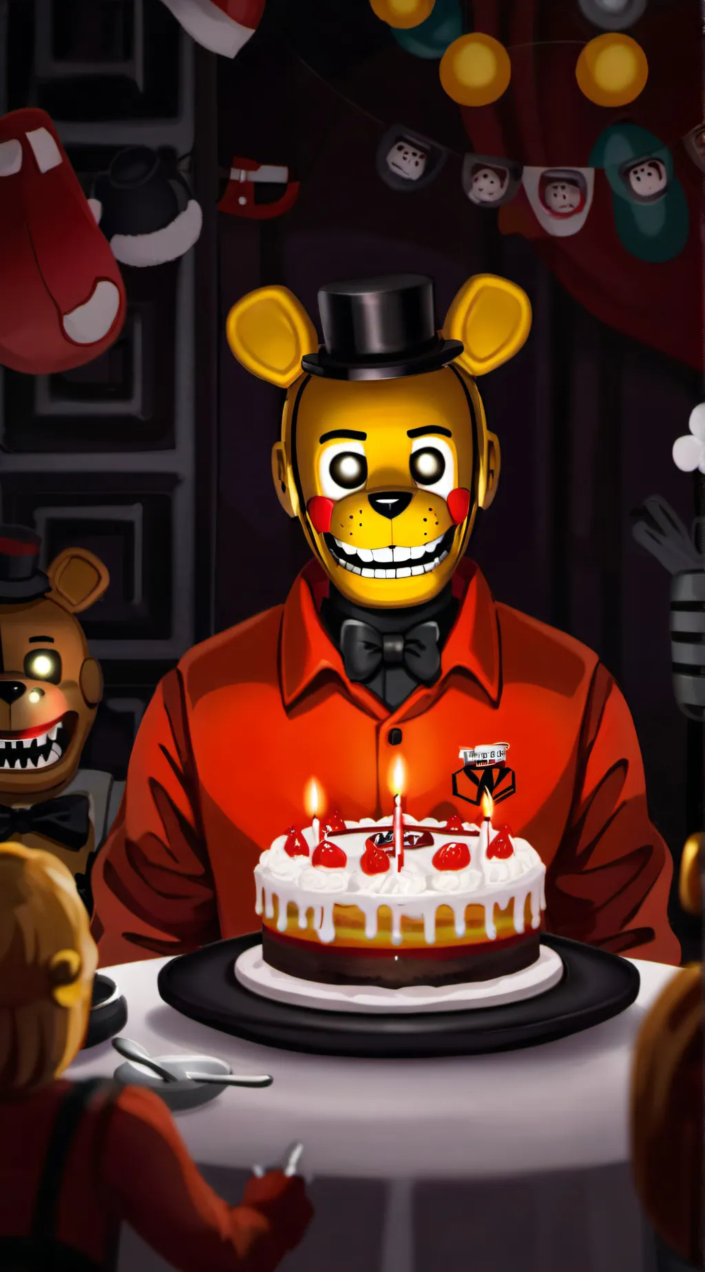 ai character: Happy 10 year FNAF background