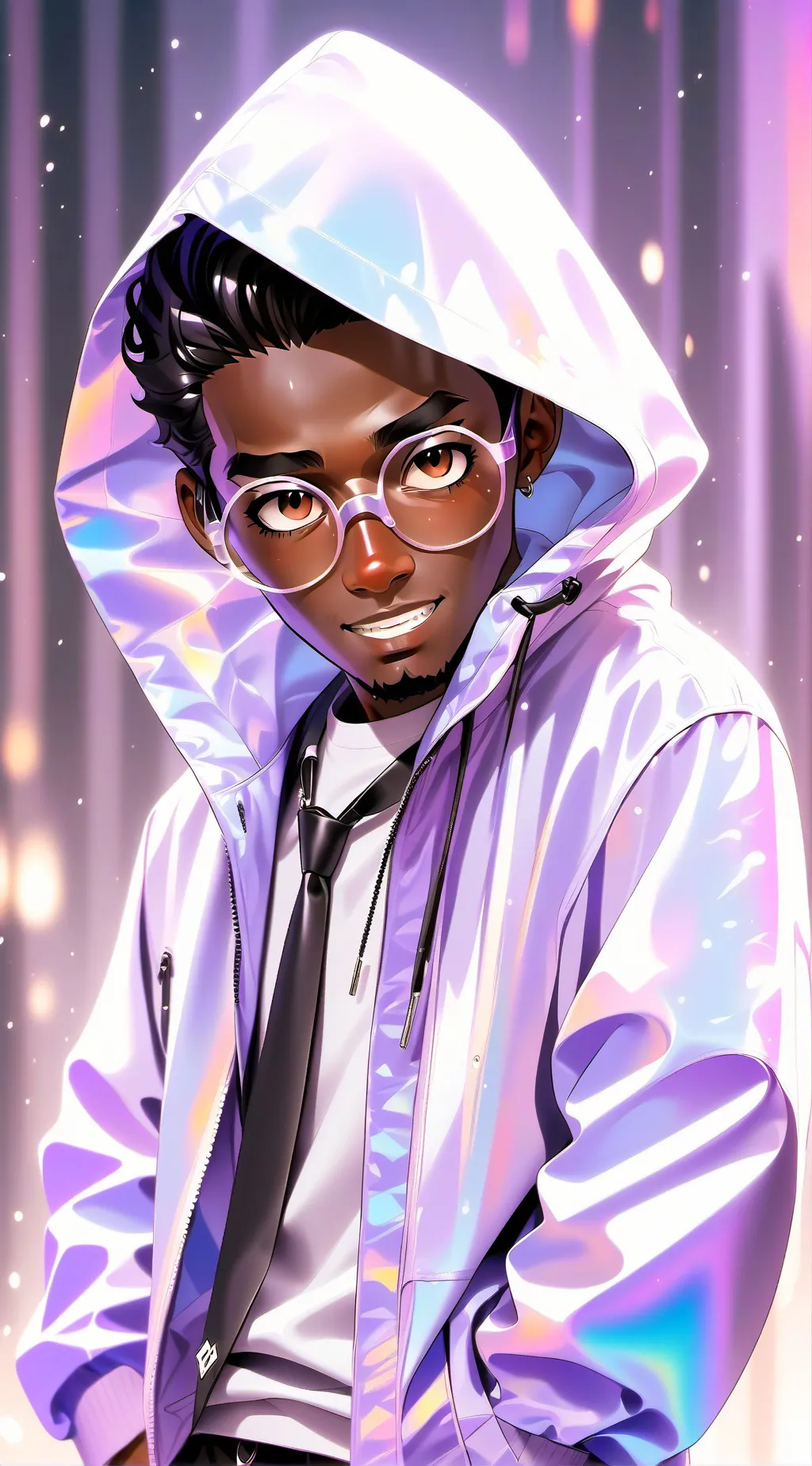 ai character: Cool nerd  background