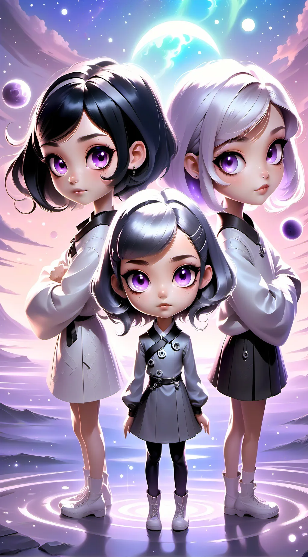 ai character: Yin Yang & Black background