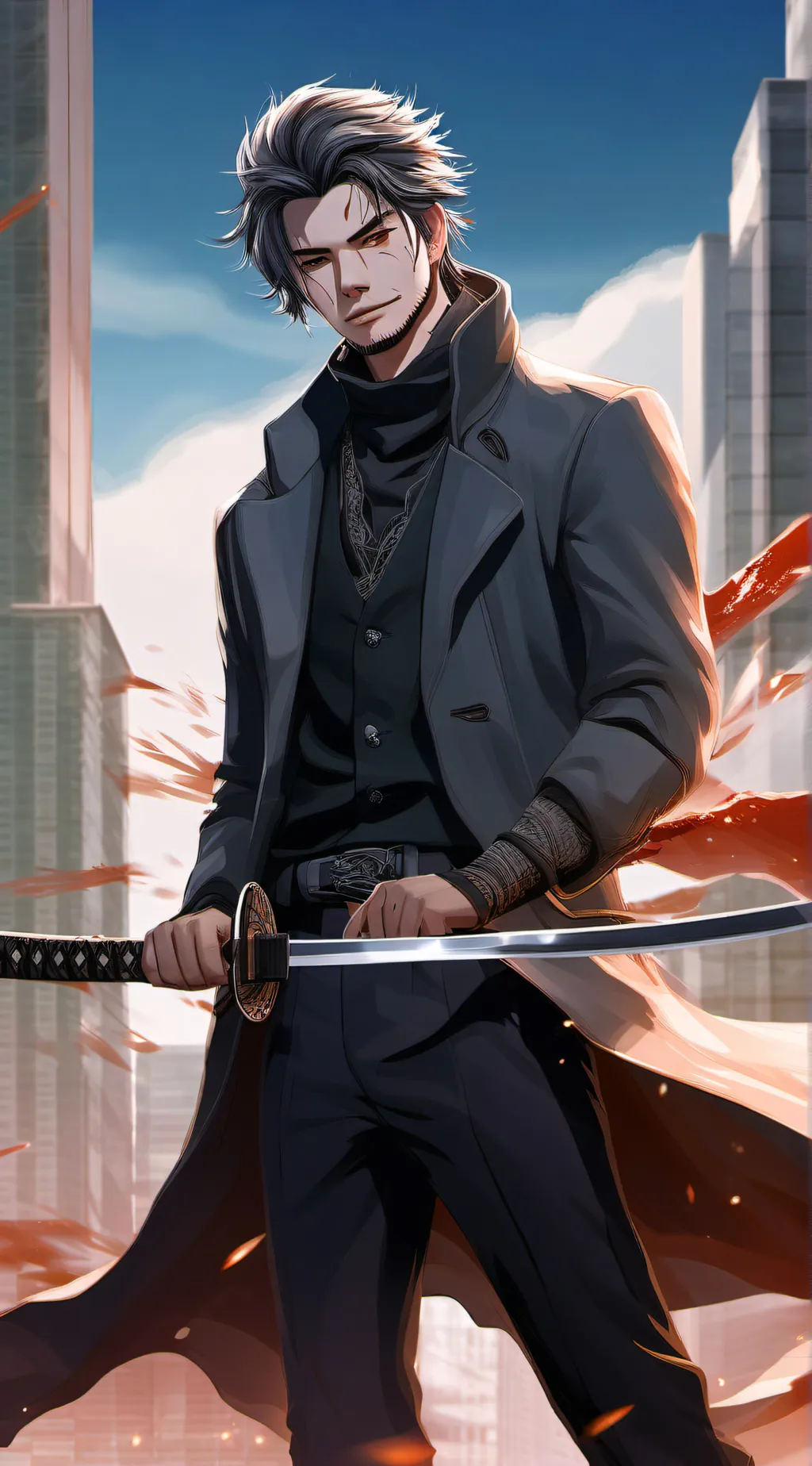 ai character: demon slayer  background
