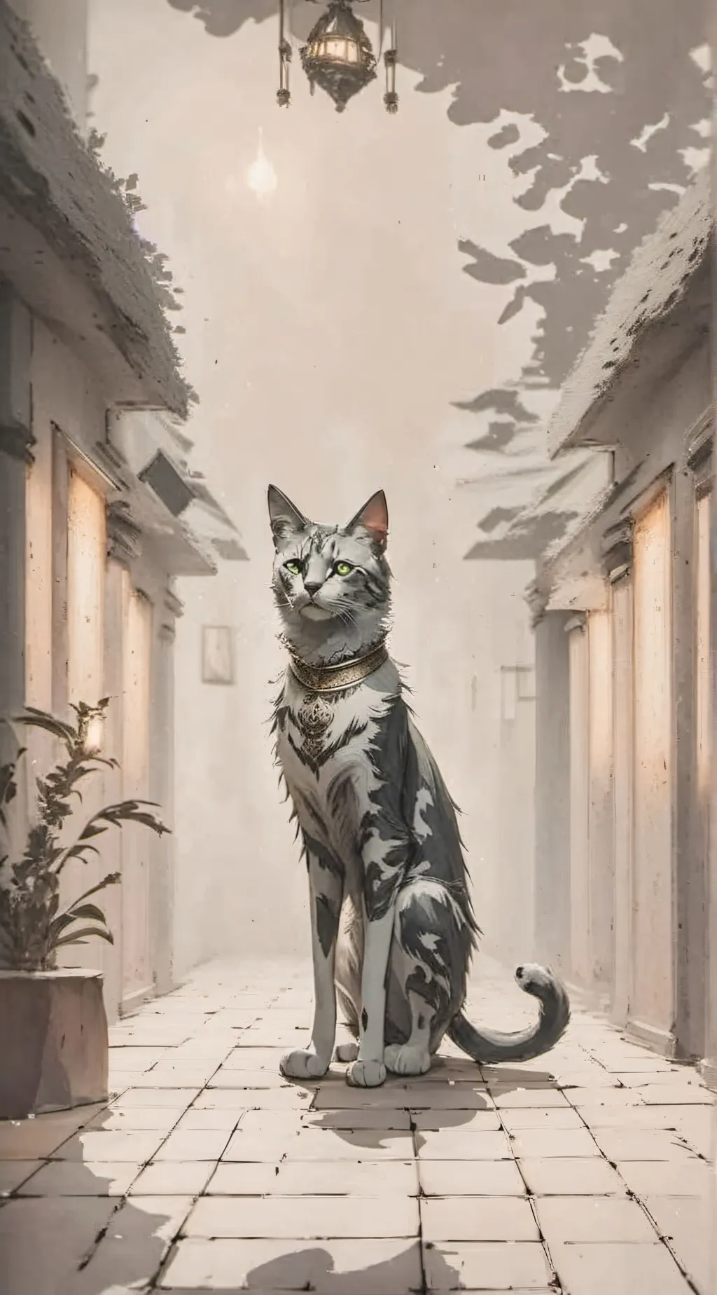 ai character: the mysterious cat background