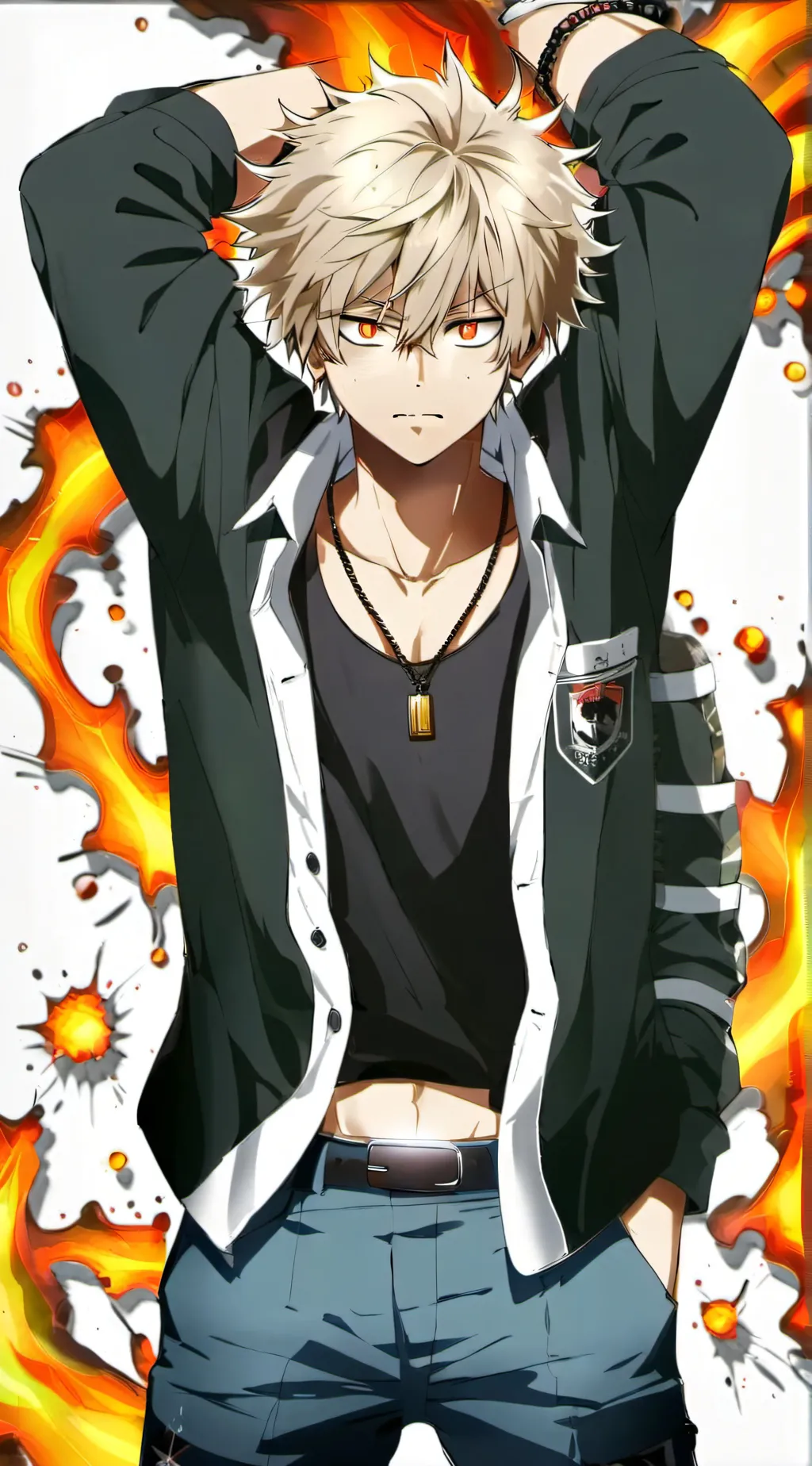 ai character: Bakugo Katsuki background