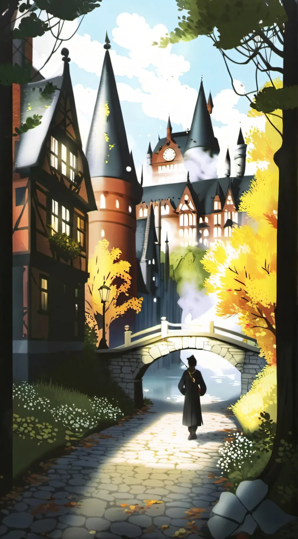 ai character: Hogwarts  background