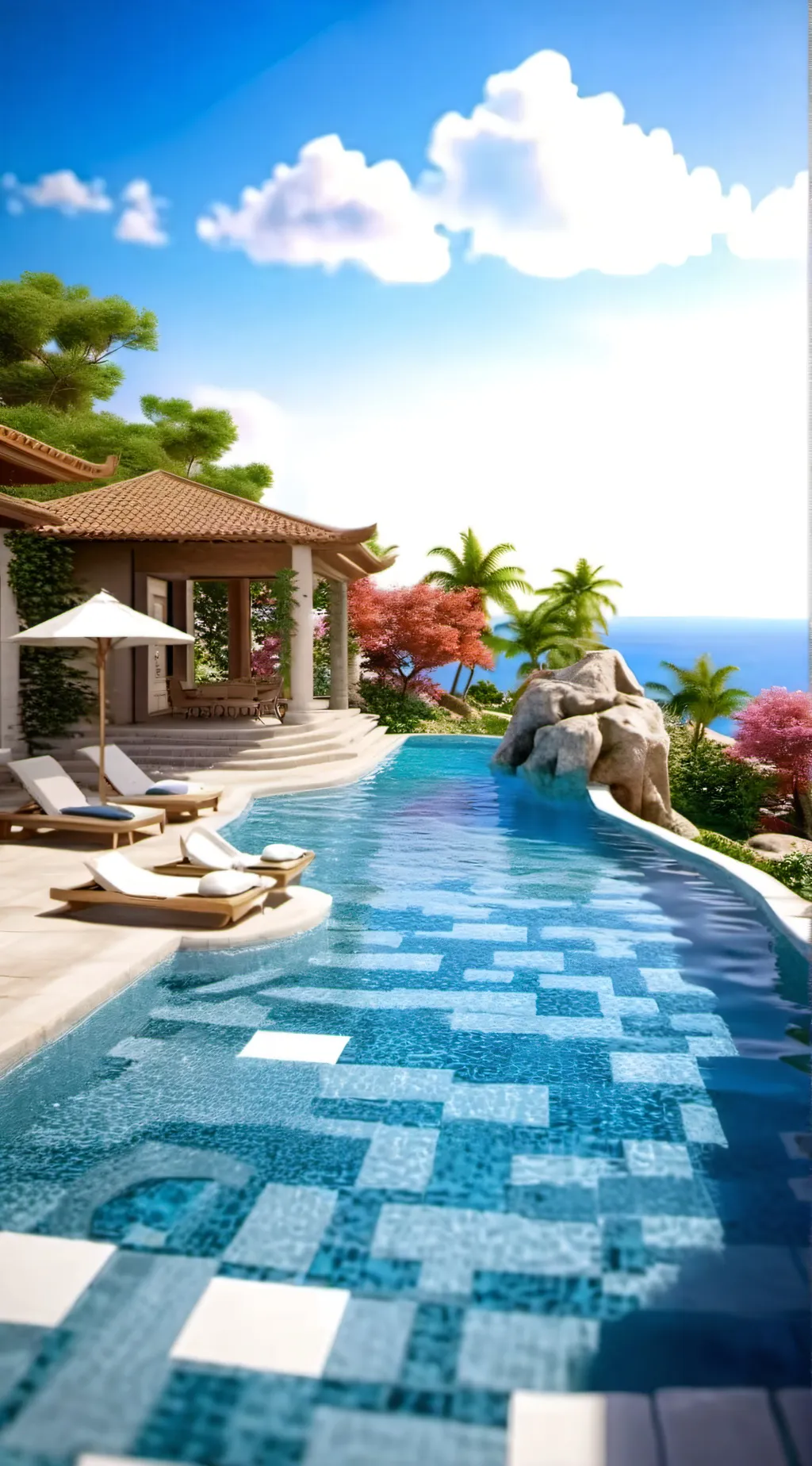 ai character: HH poolday! background