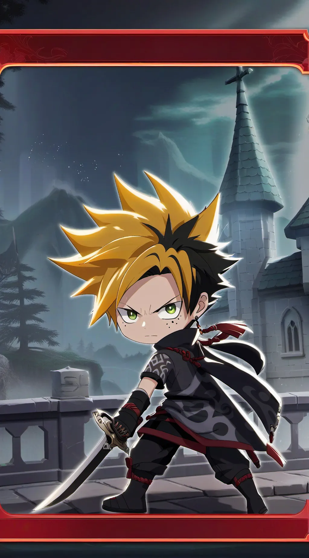 ai character: Denki Kaminari  background