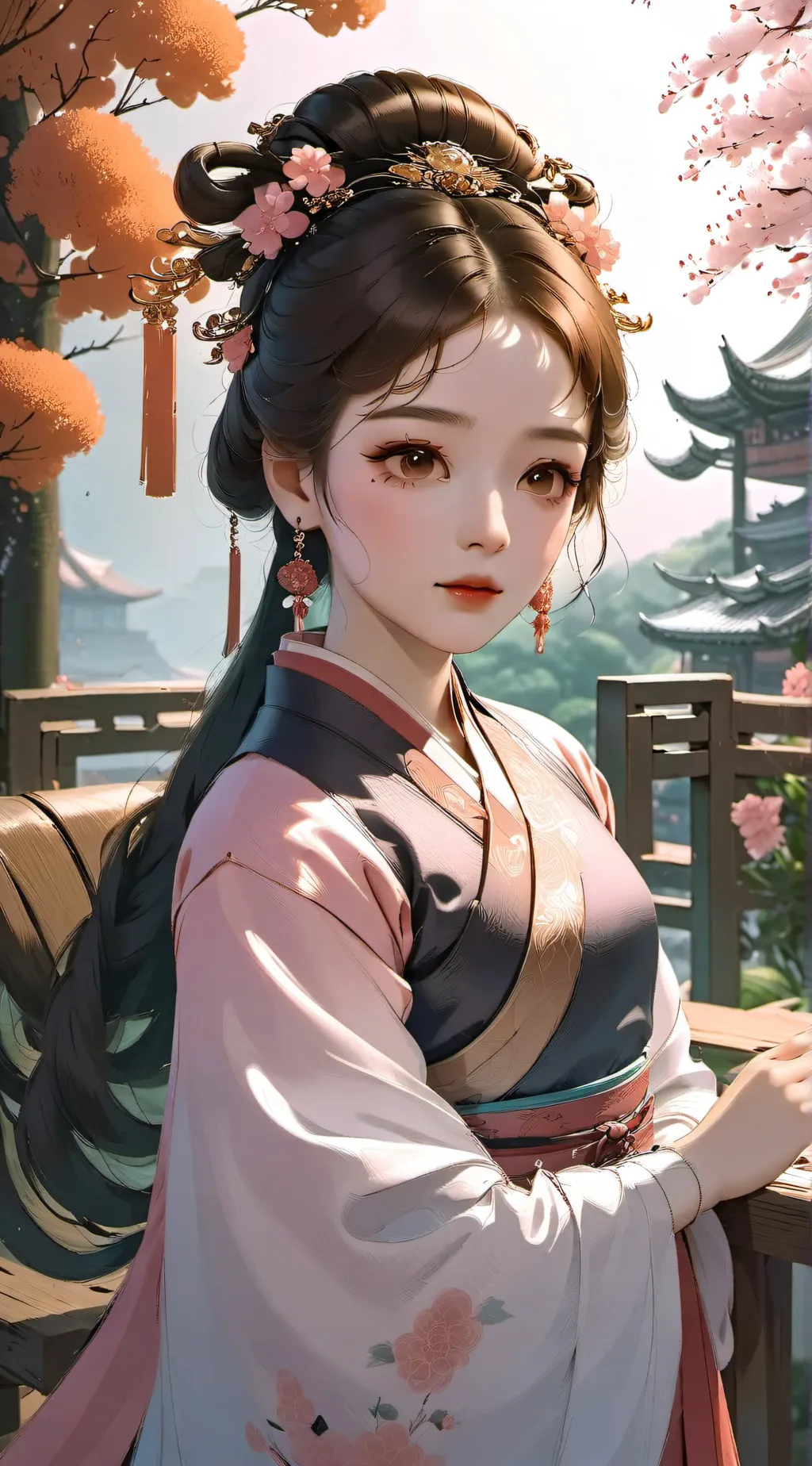 ai character: lady  background