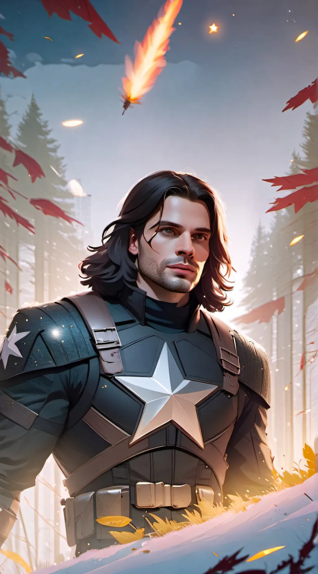 ai character: Bucky Barnes  background