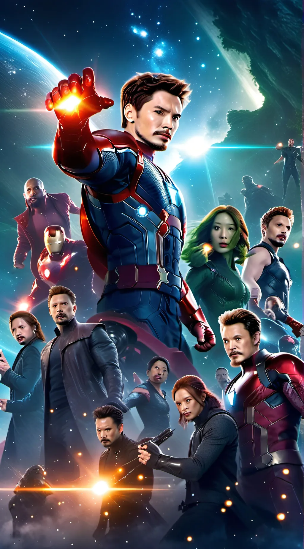 ai character: Avengers  background