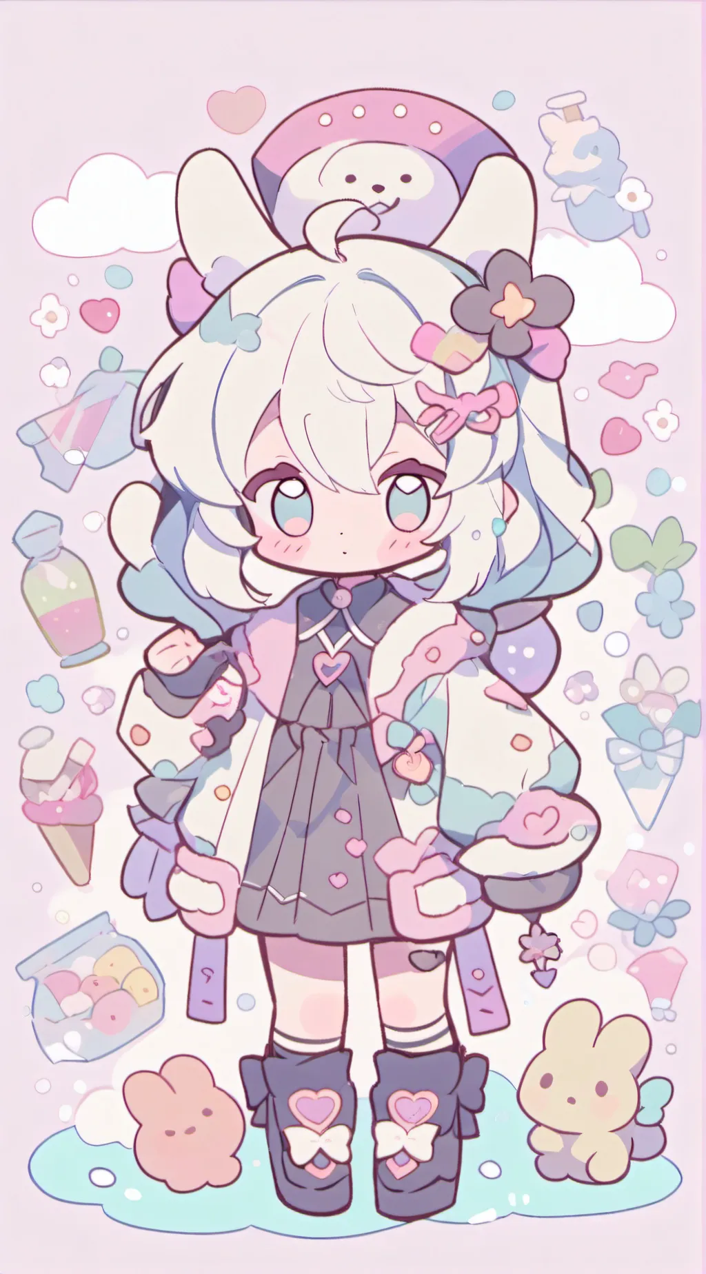 ai character: Little girl ￼ background
