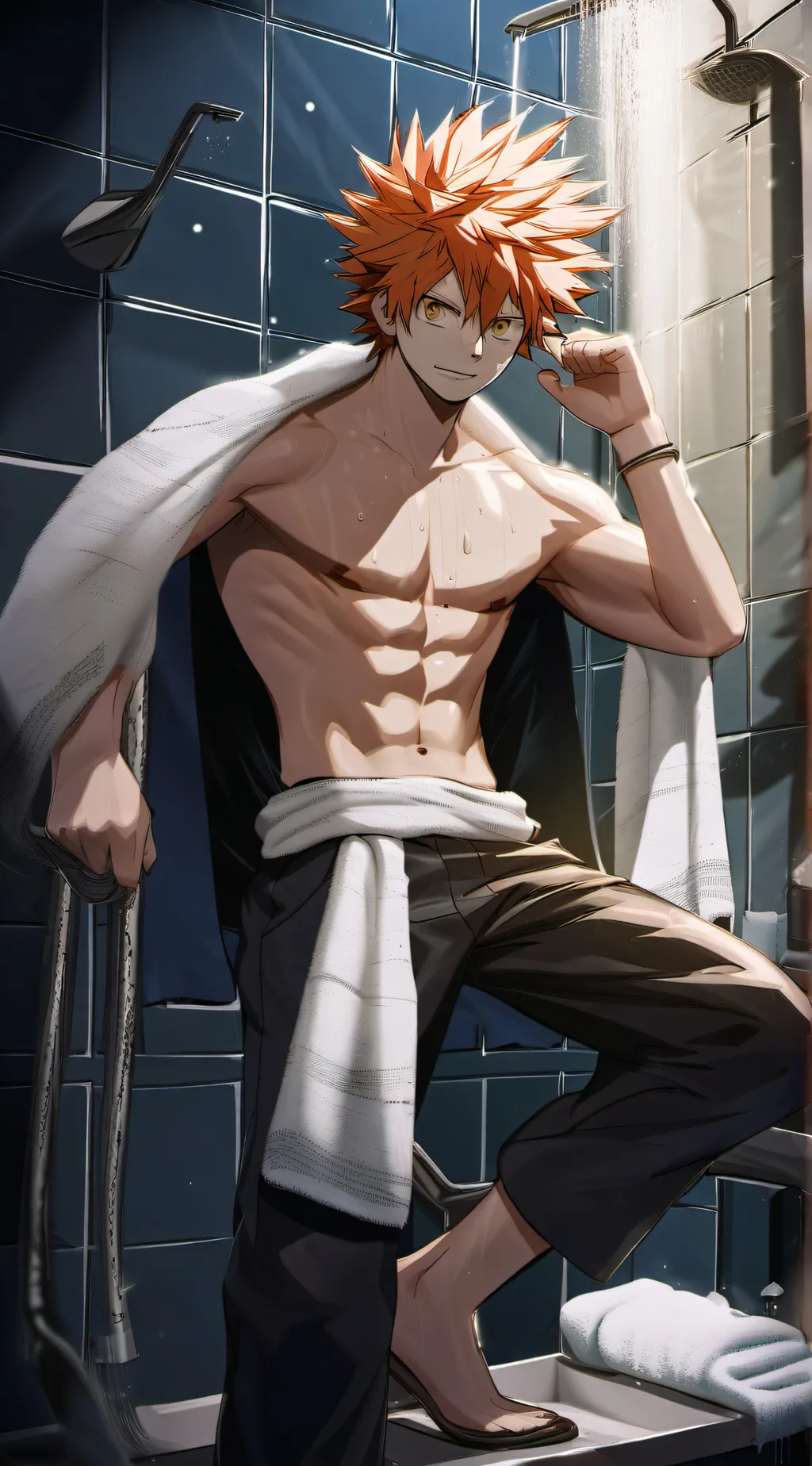 ai character: shower in 3AM background