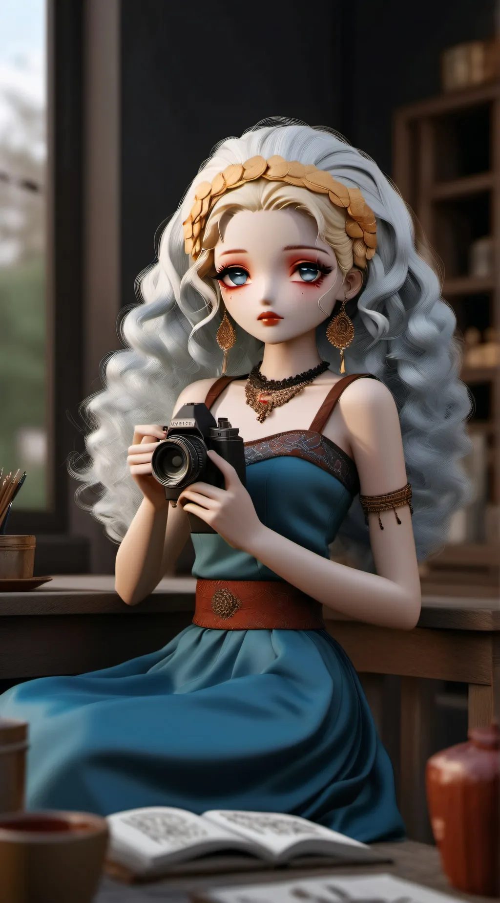 ai character: rose background