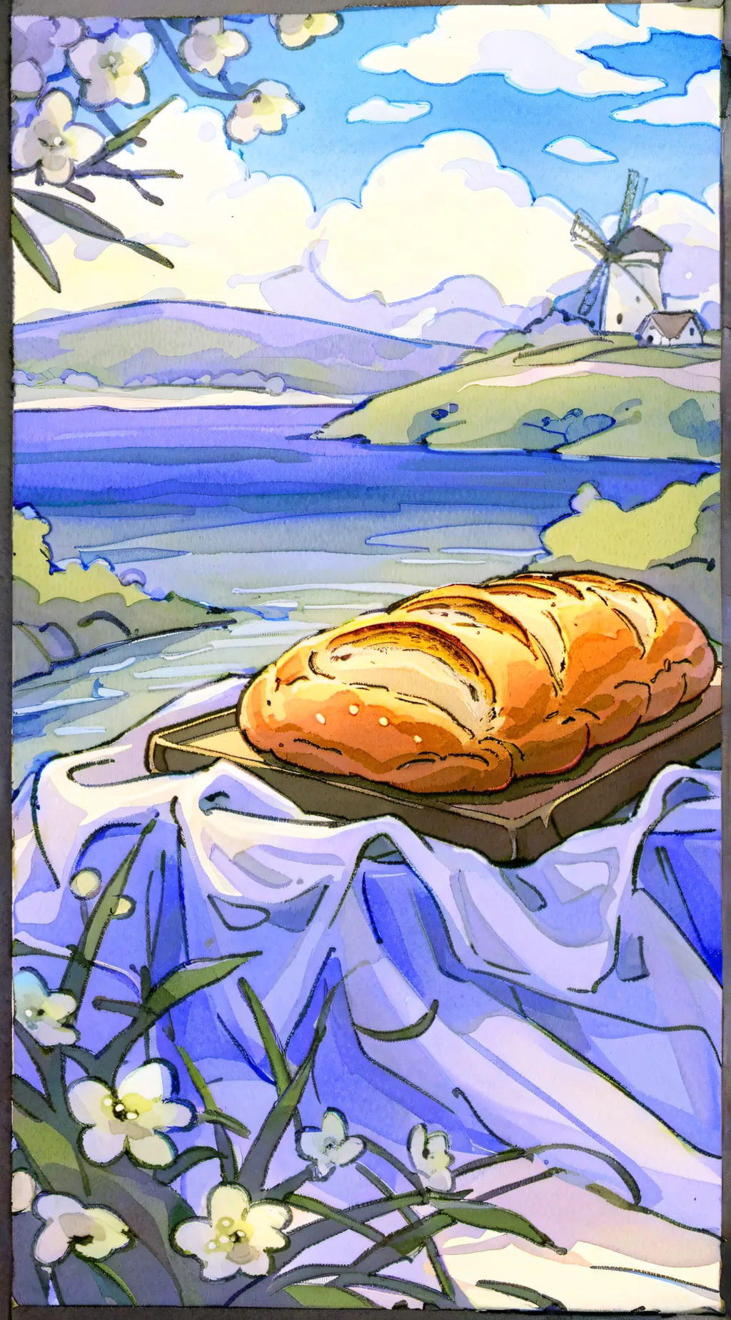 ai character: bread background