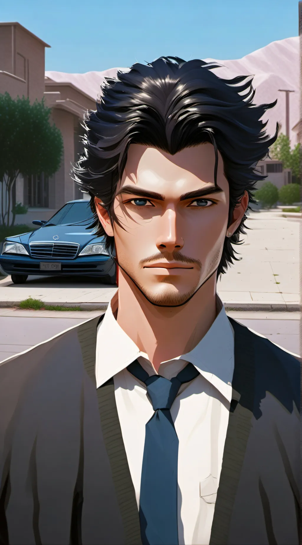 ai character: James Byron  background