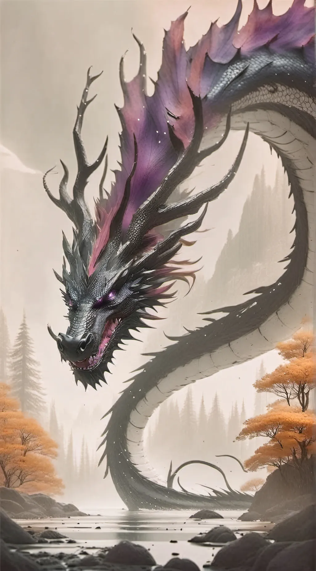 ai character: dragón sombra  background
