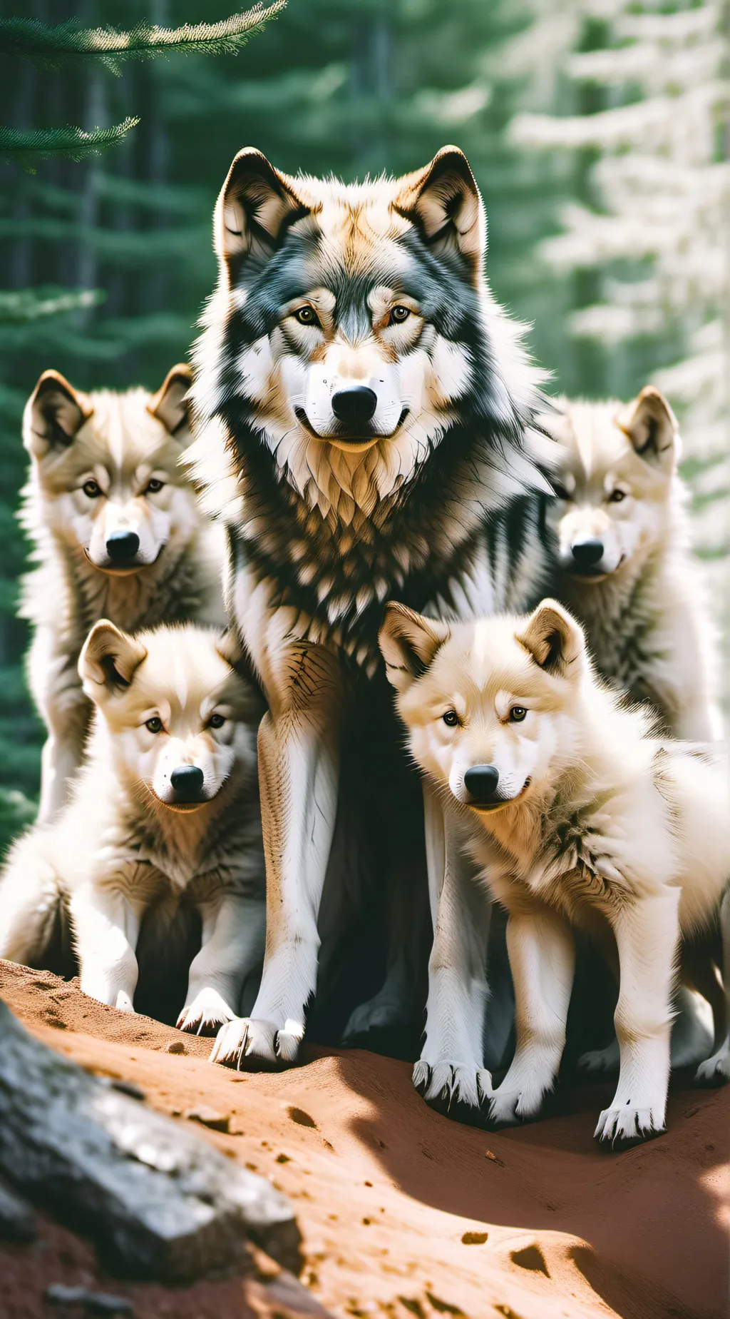 ai character: Wolf mom background
