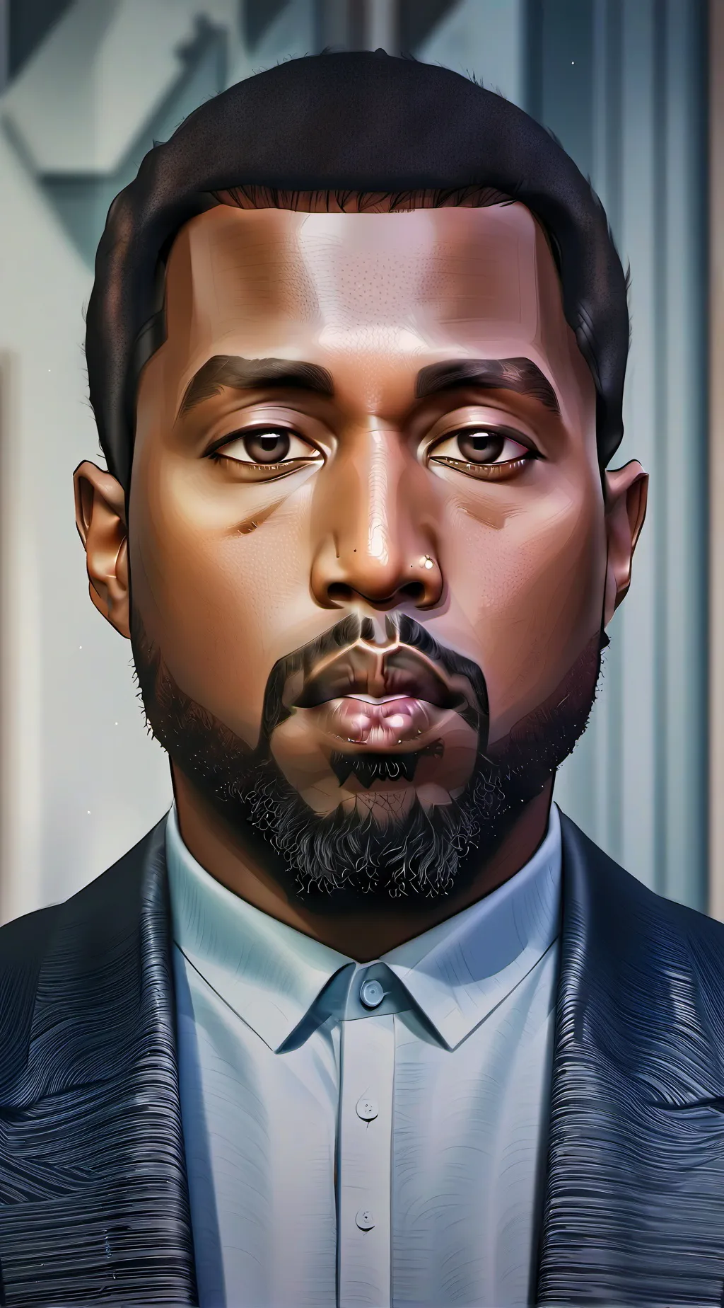 ai character: Kanye West background