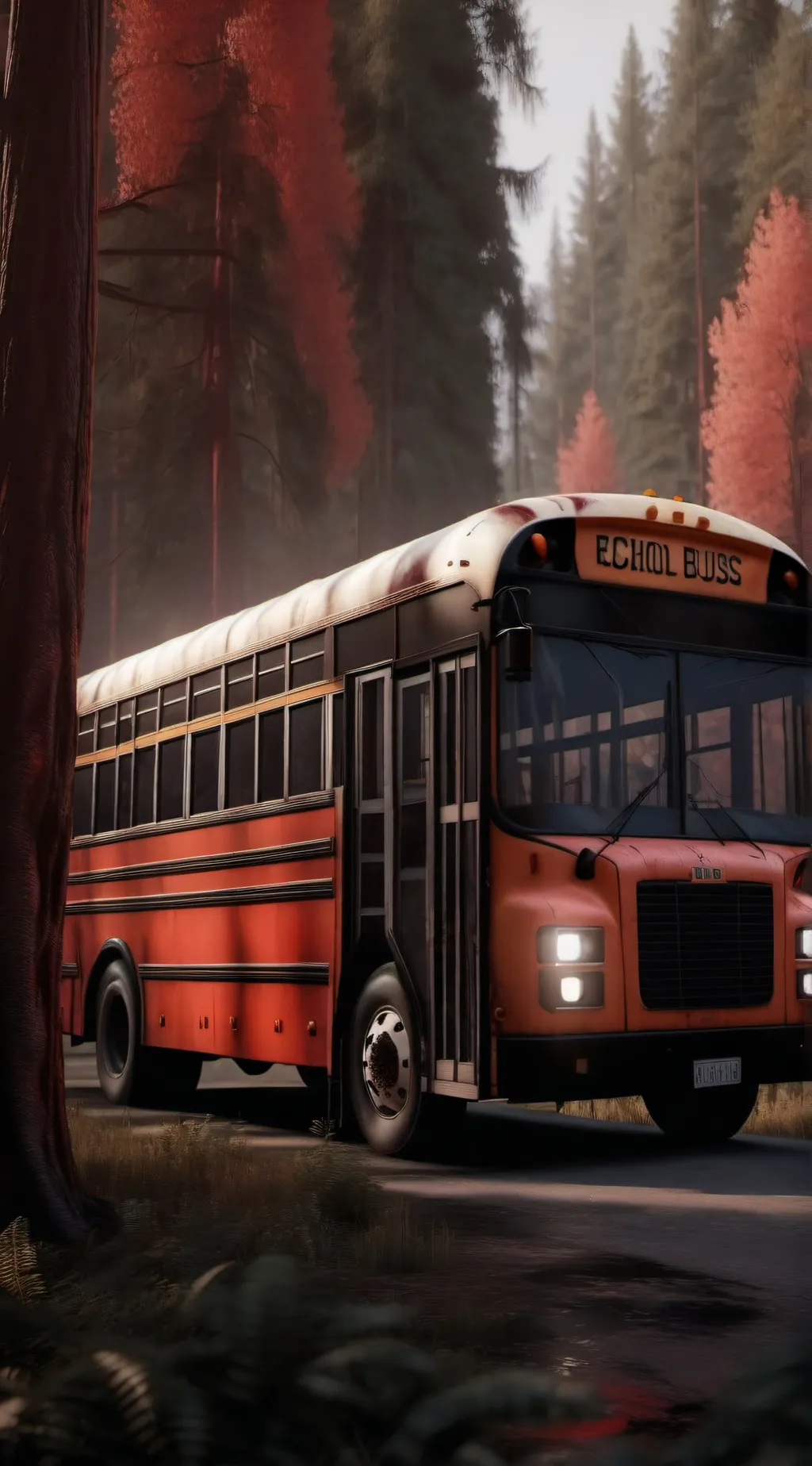 ai character: SchoolBusGraveYard background