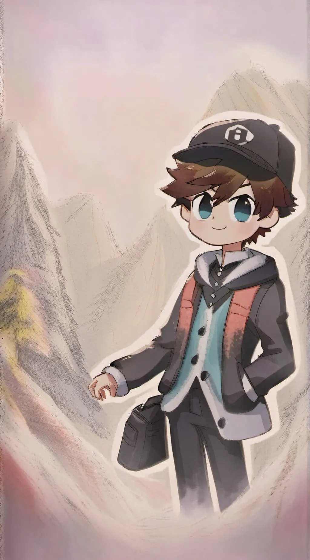 ai character: focus💜 background