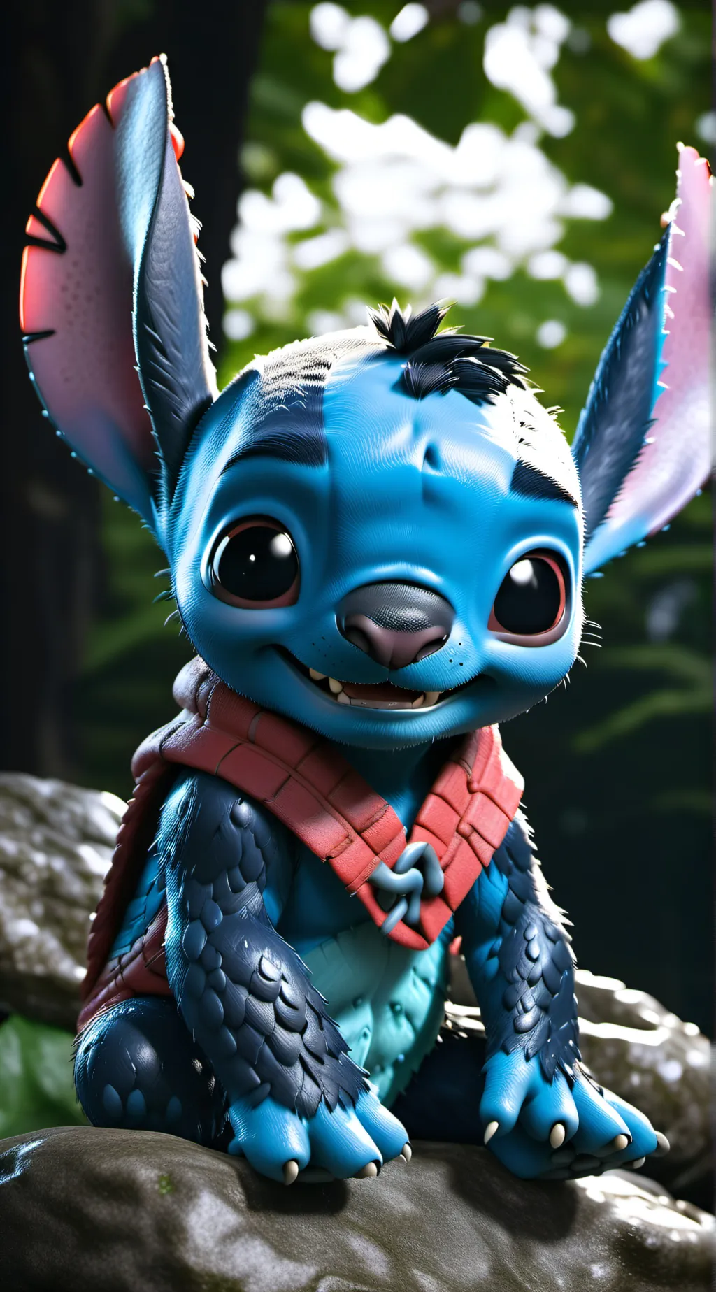 ai character: Stitch  background