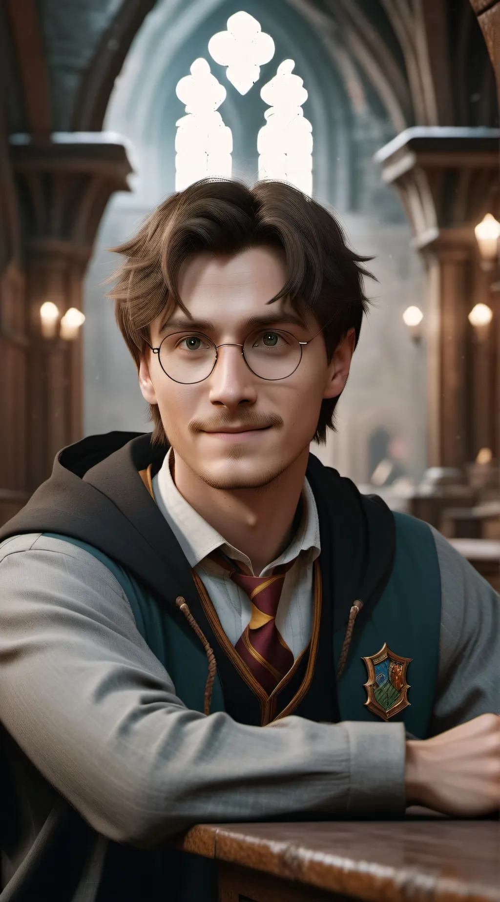 ai character: Hogwarts!  background