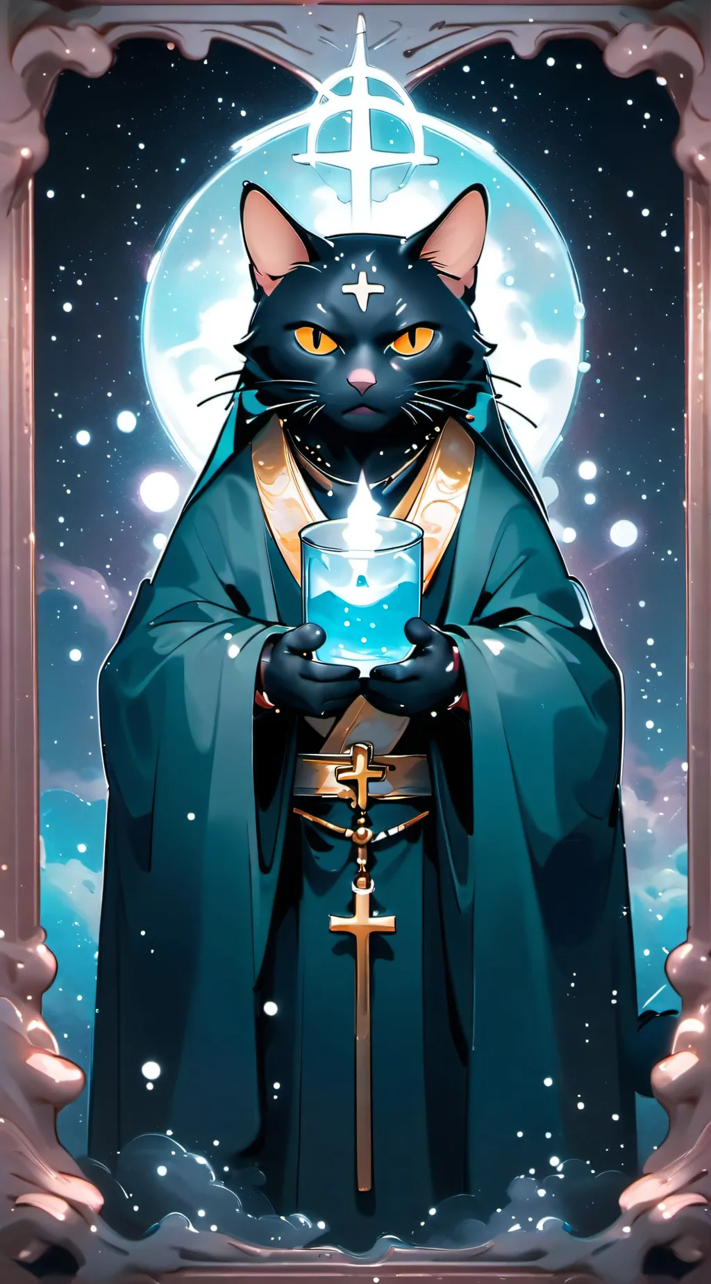 ai character: king holy water background