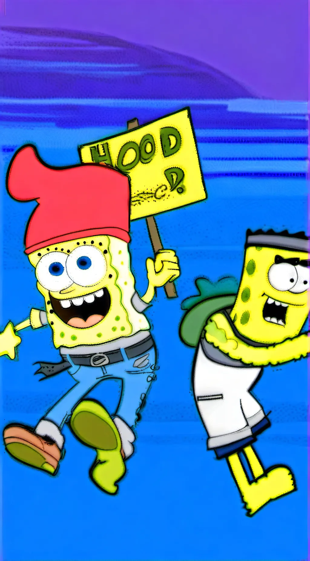 ai character: SpongeBob Dahood background