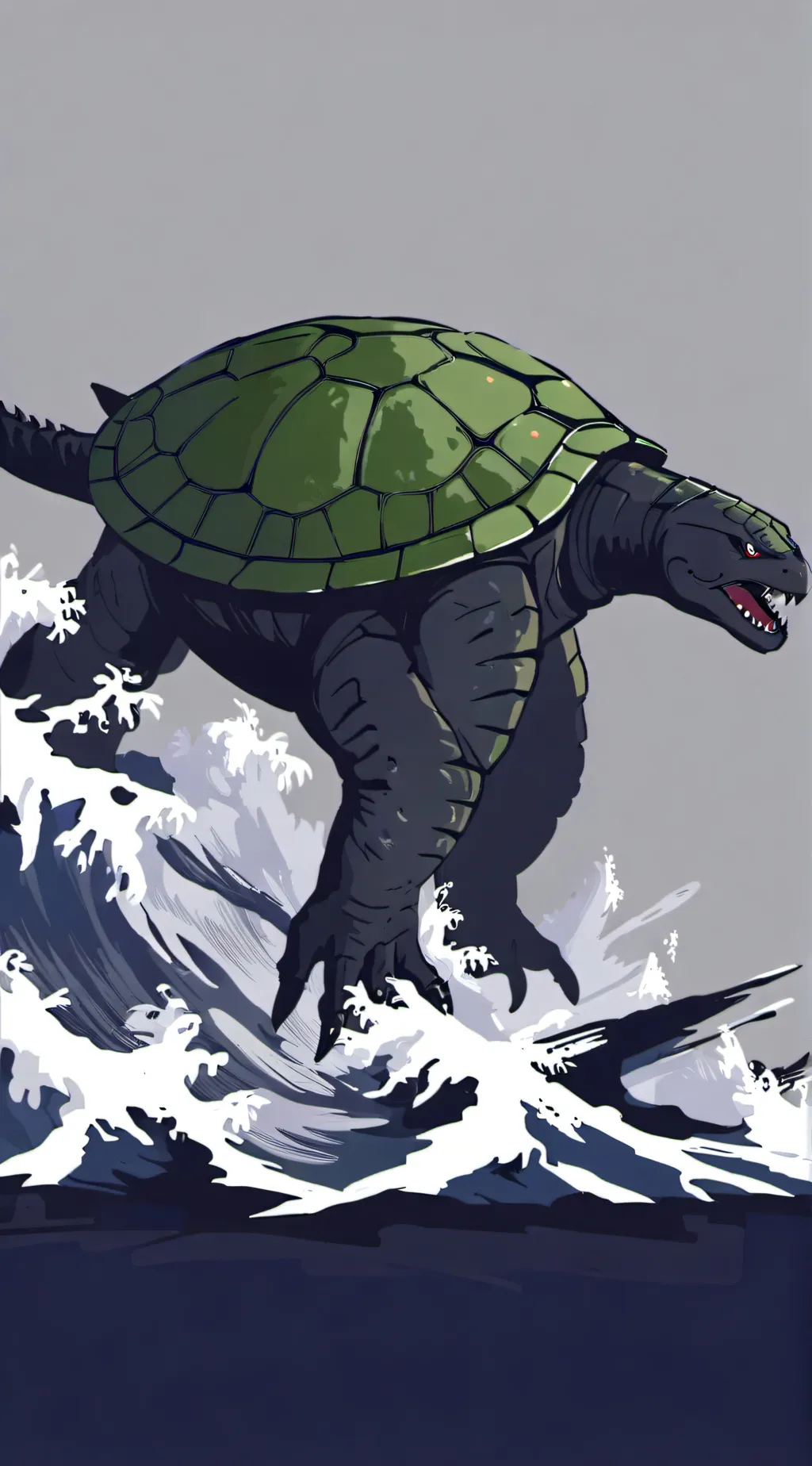 ai character: gamera and godzill background