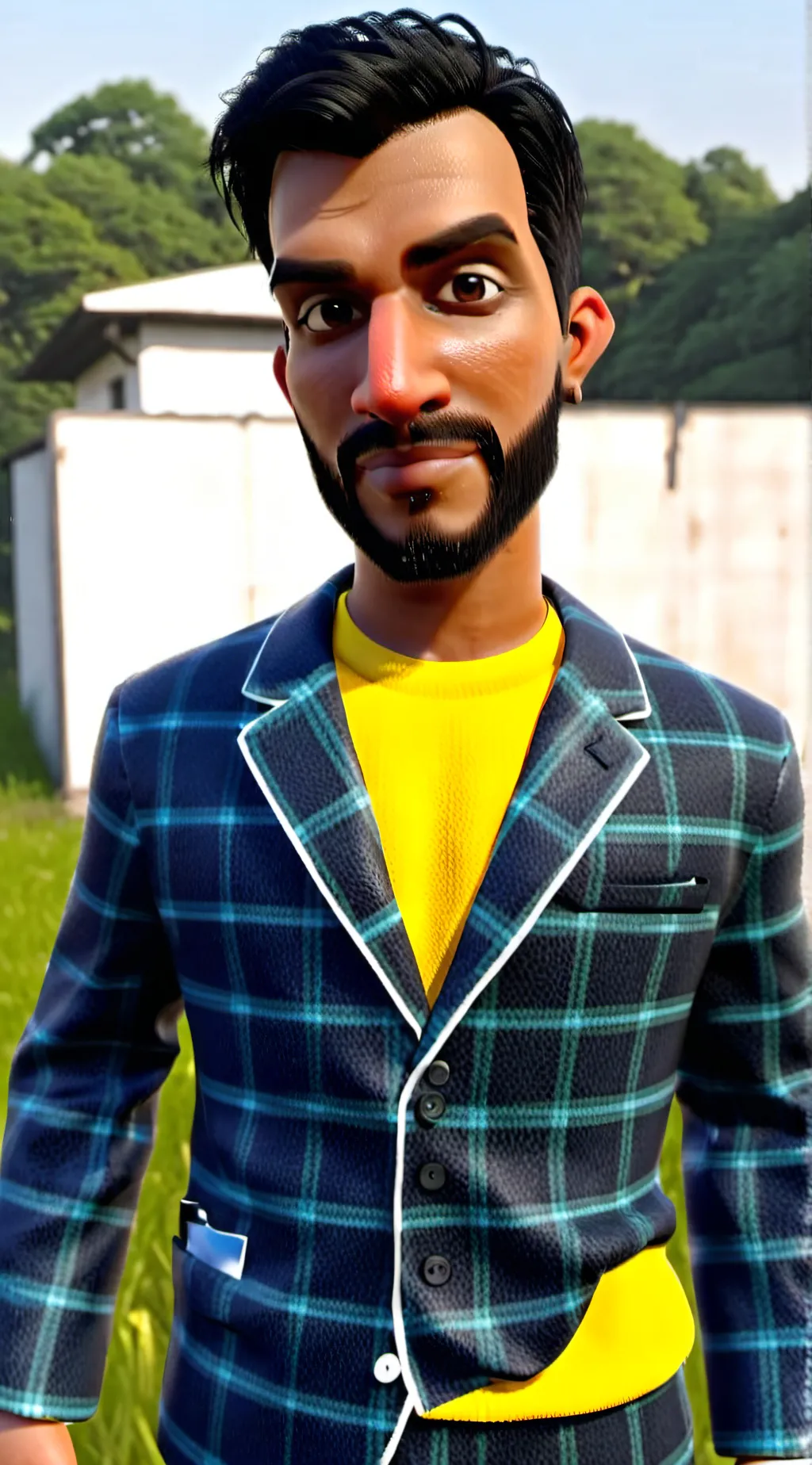 ai character: ugly man  background