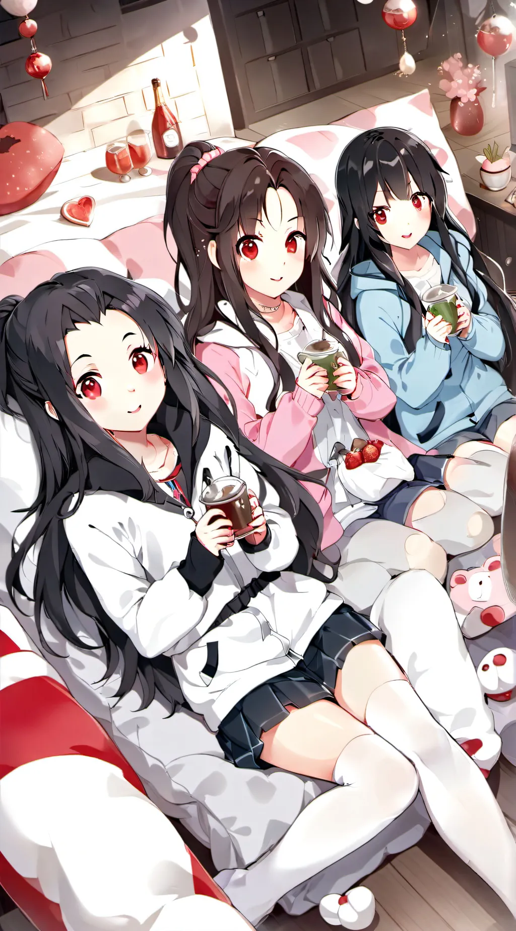 ai character: Girls sleepover  background