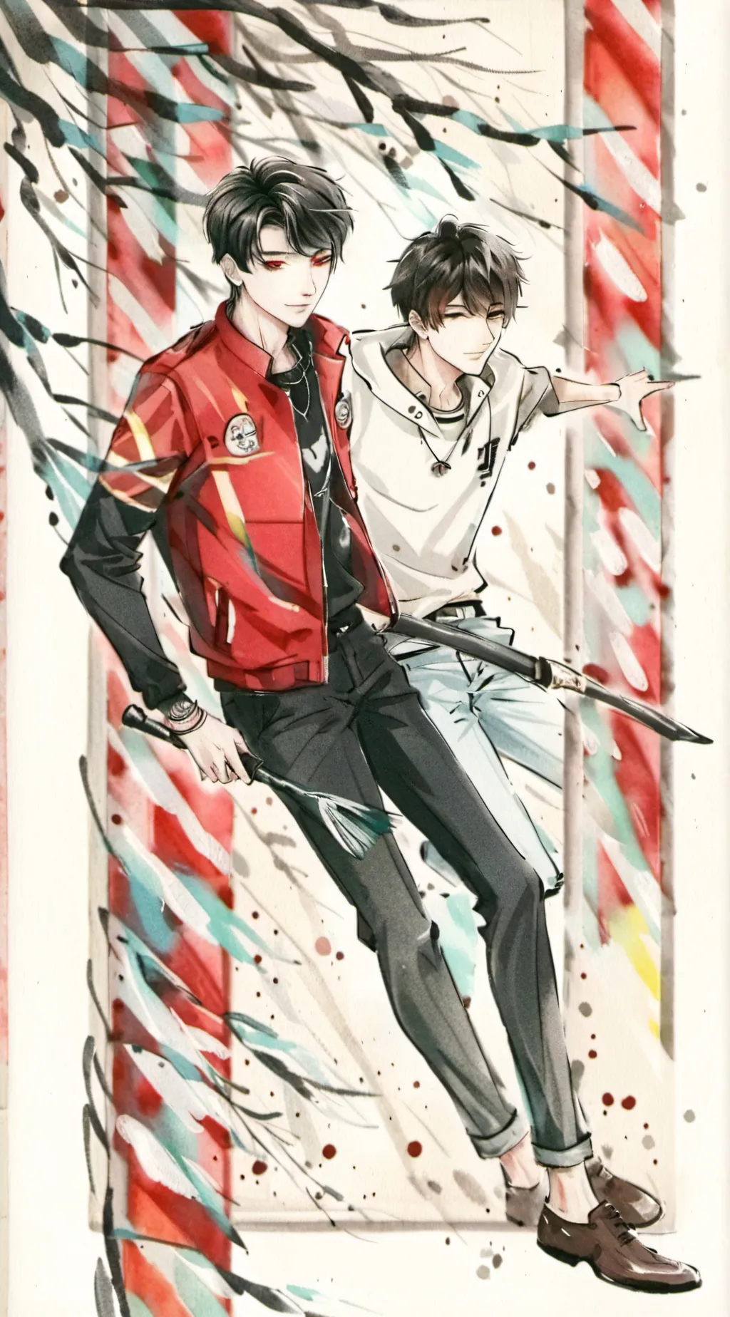 ai character: Drake & Daniel  background