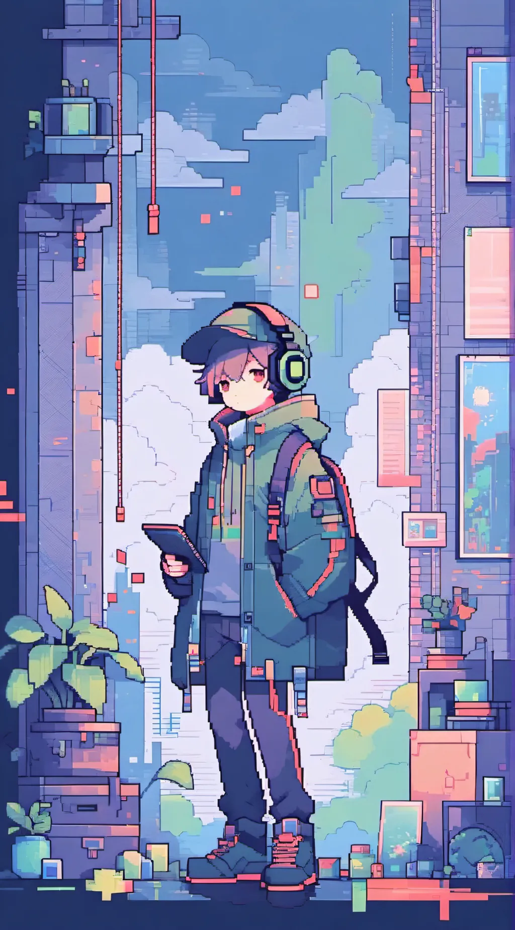 ai character: Green background