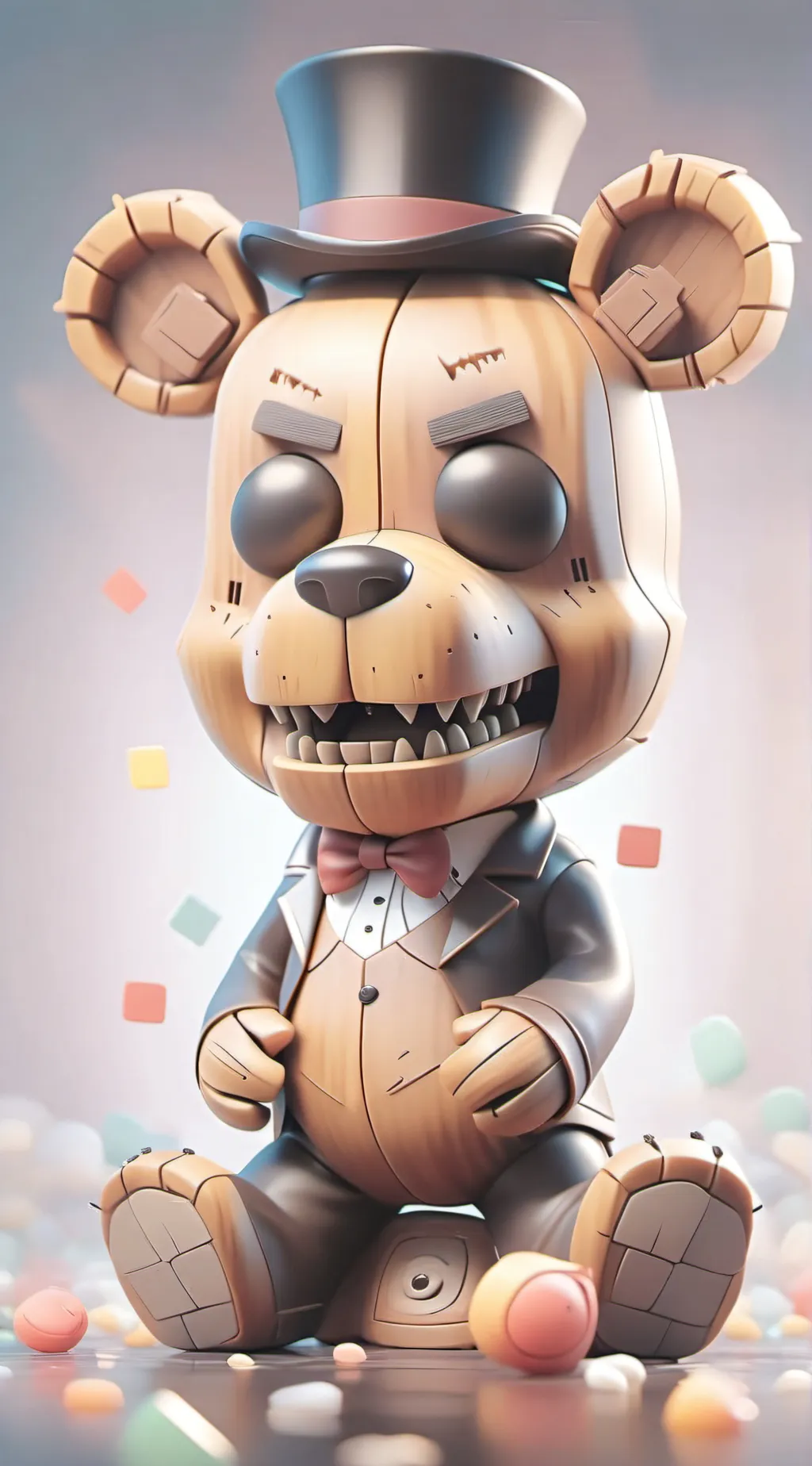 ai character: Golden freddy  background