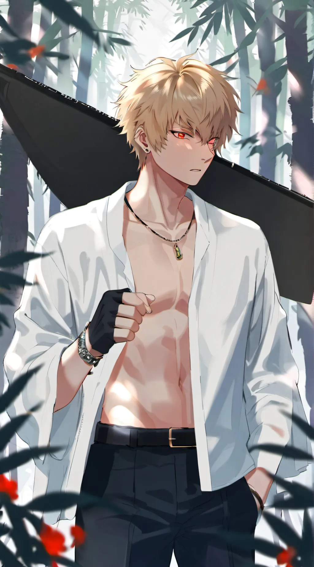 ai character: Katsuki Bakugo  background